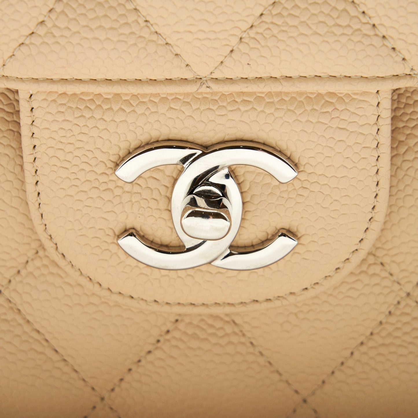 Chanel Classic Jumbo double flap Bag caviar beige