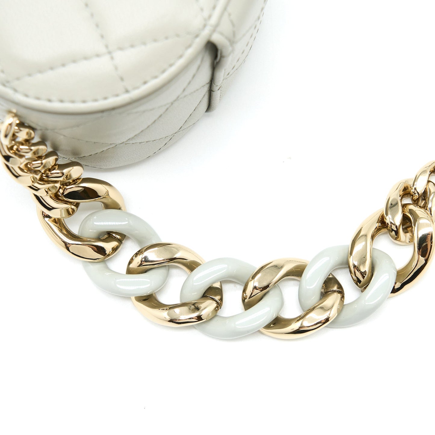 Chanel Giant Chain Mini Vanity Case Lambskin Light Grey L