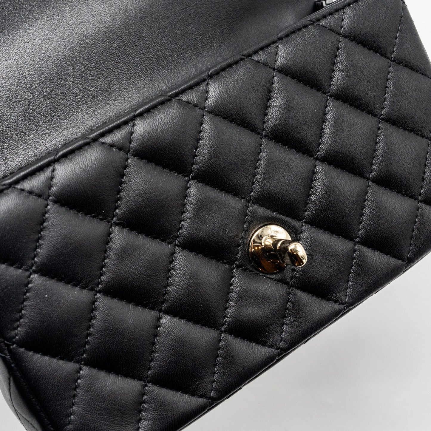 Chanel Top Handle Mini Rectangular Flap Bag Lambskin Black L (Microchip)