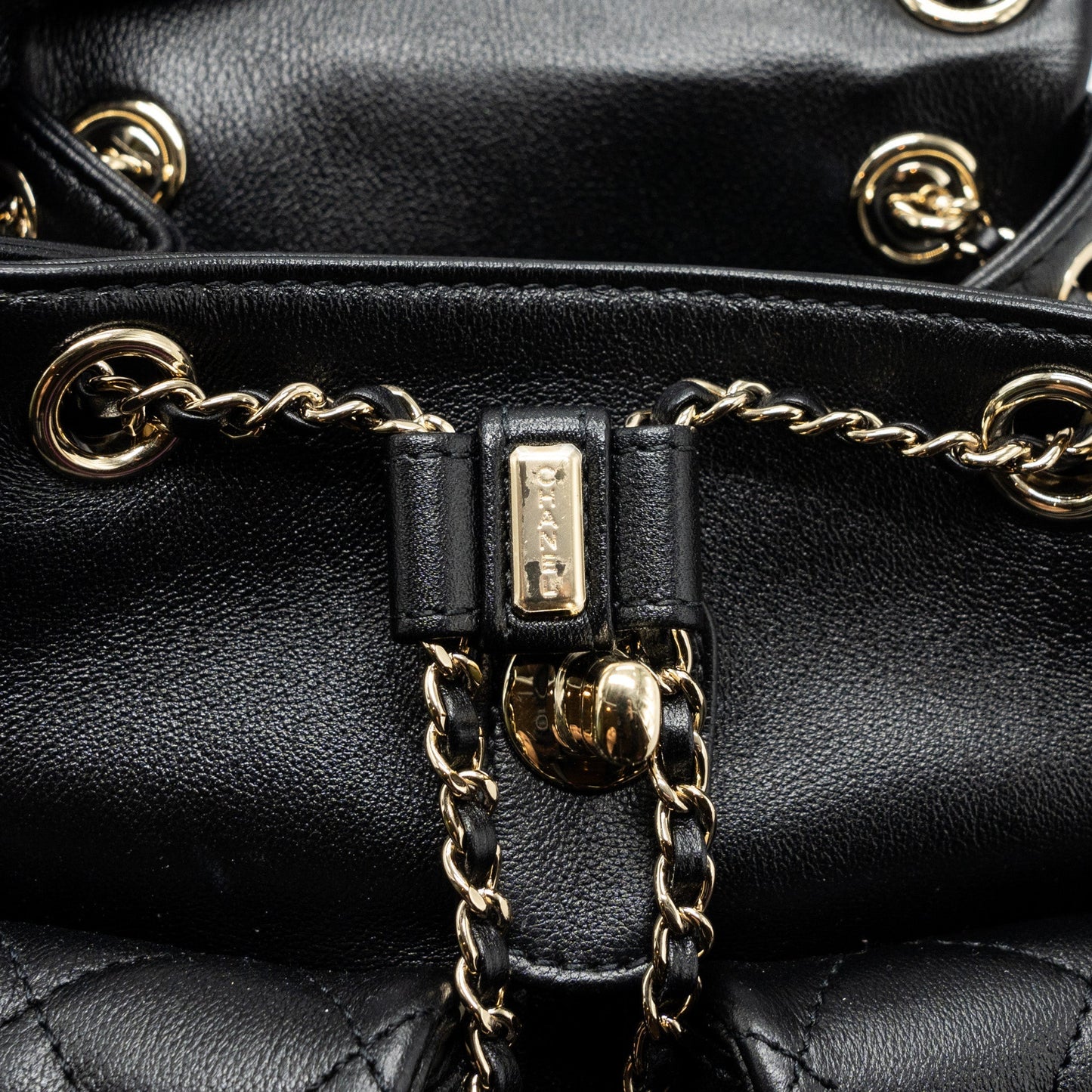 Chanel 23A mini triple pack backpack calfskin black L (microchip )