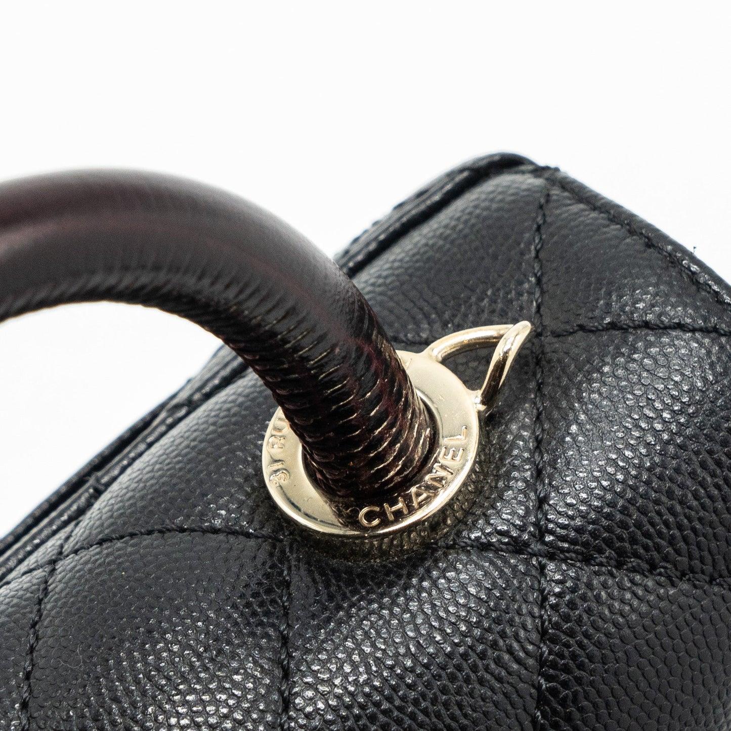 Chanel Coco Handle Extra Mini With Lizard Embossed Handle Caviar Black L(microchip)