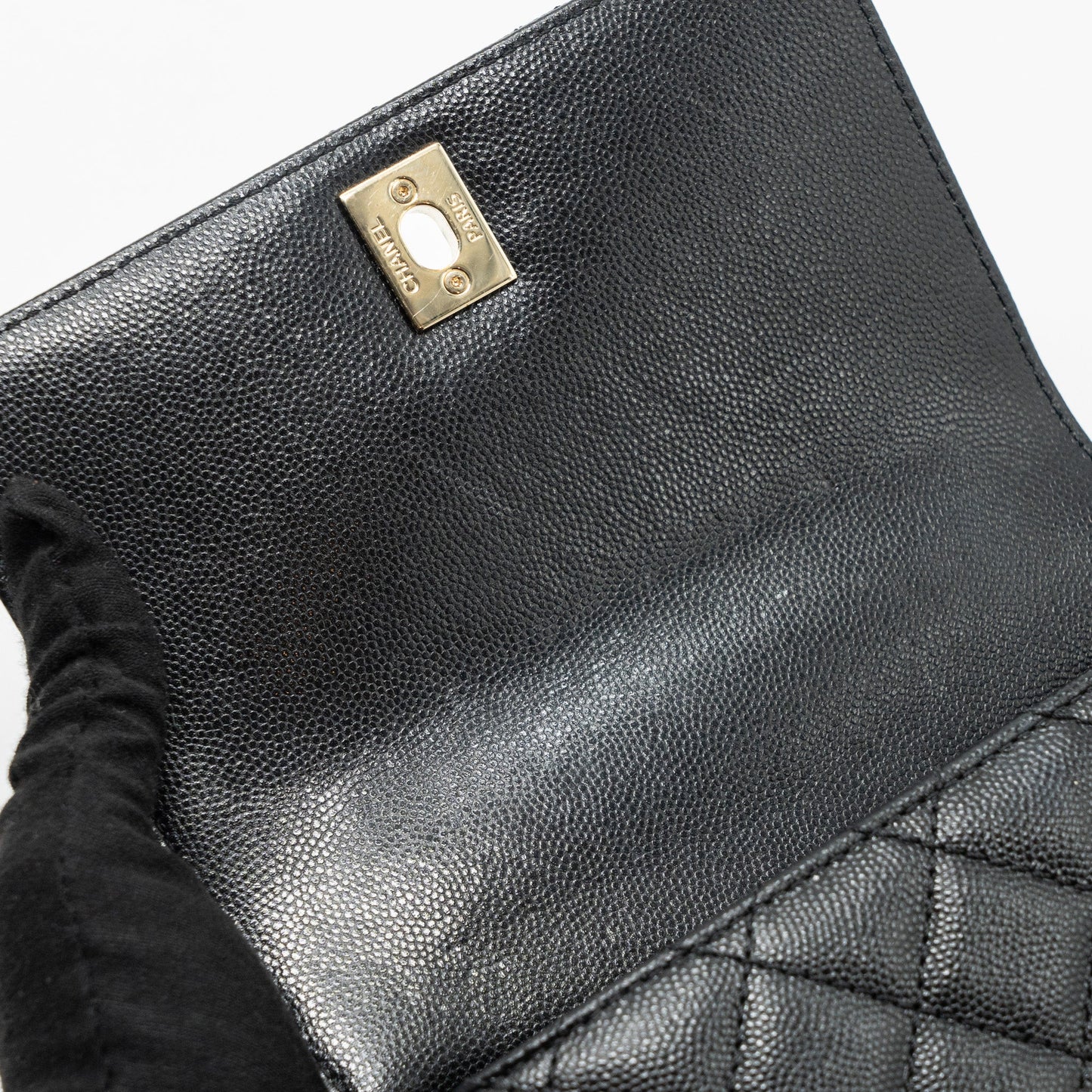 Chanel Coco Handle Extra Mini With Lizard Embossed Handle Caviar Black L(microchip)