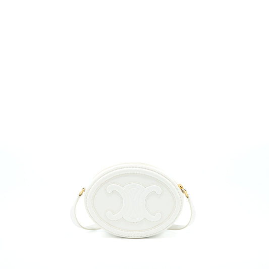 Celine Oval Purse Cuir Triumphed Calfskin White