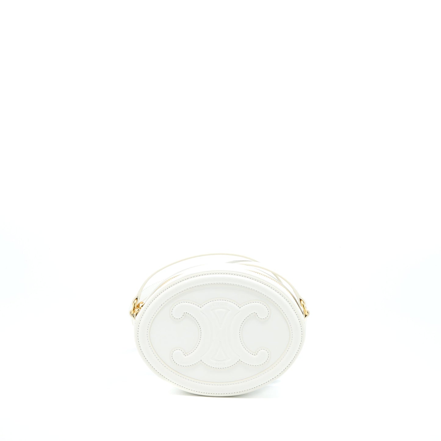 Celine Oval Purse Cuir Triumphed Calfskin White
