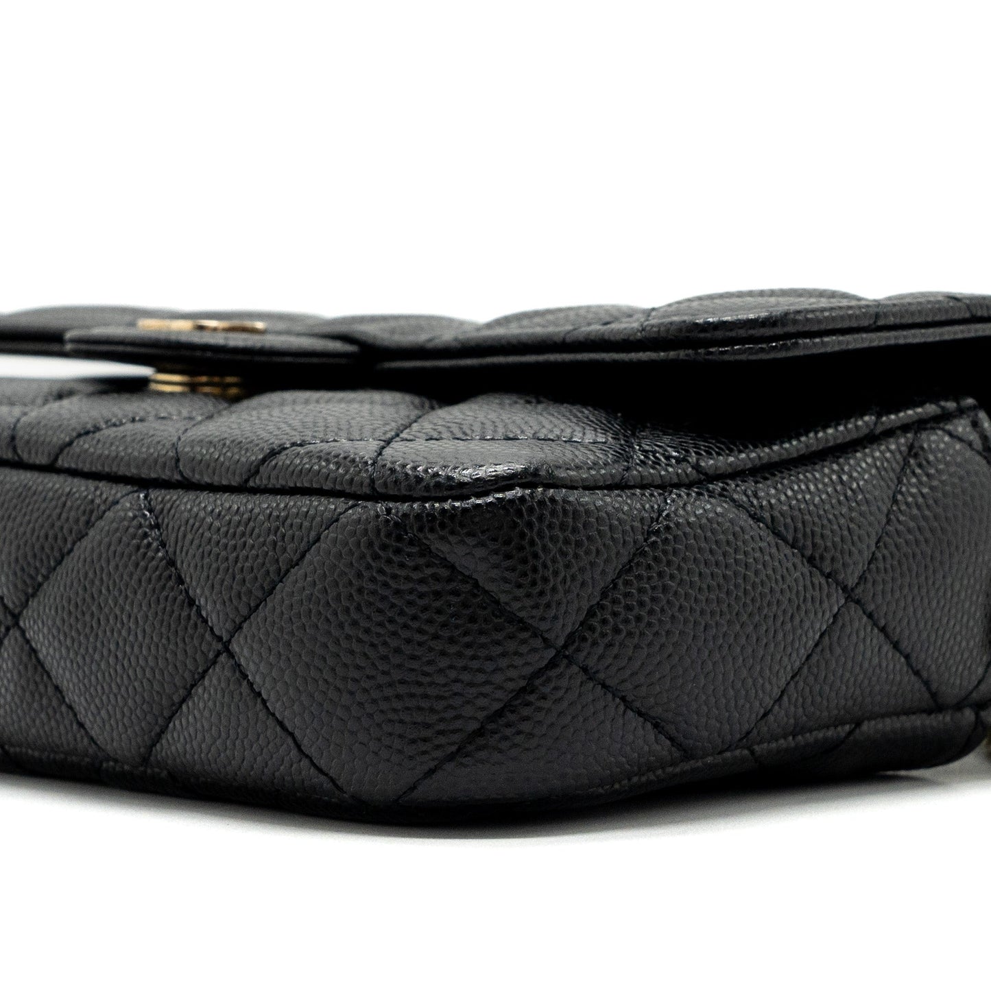 chanel double pocket wallet on chain caviar black L (microchip)