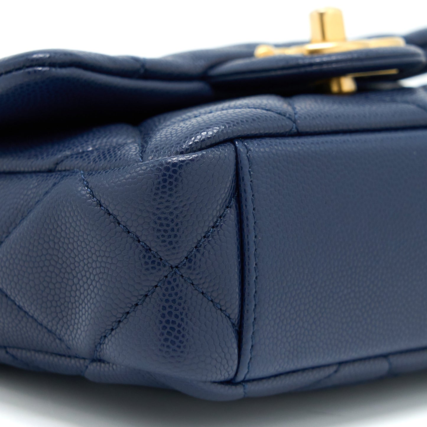 Chanel 22A Small Flap Bag Caviar Navy Brushed  (Microchip)