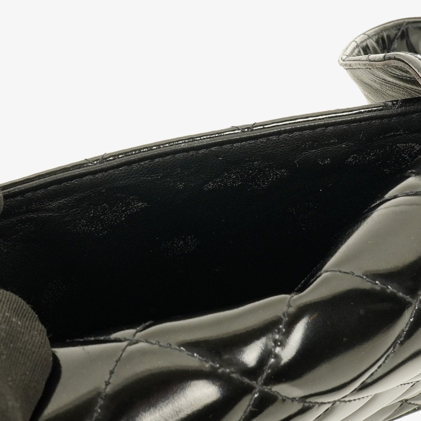 Chanel Small Single Black Quilted Patent Leather Flap Bag
