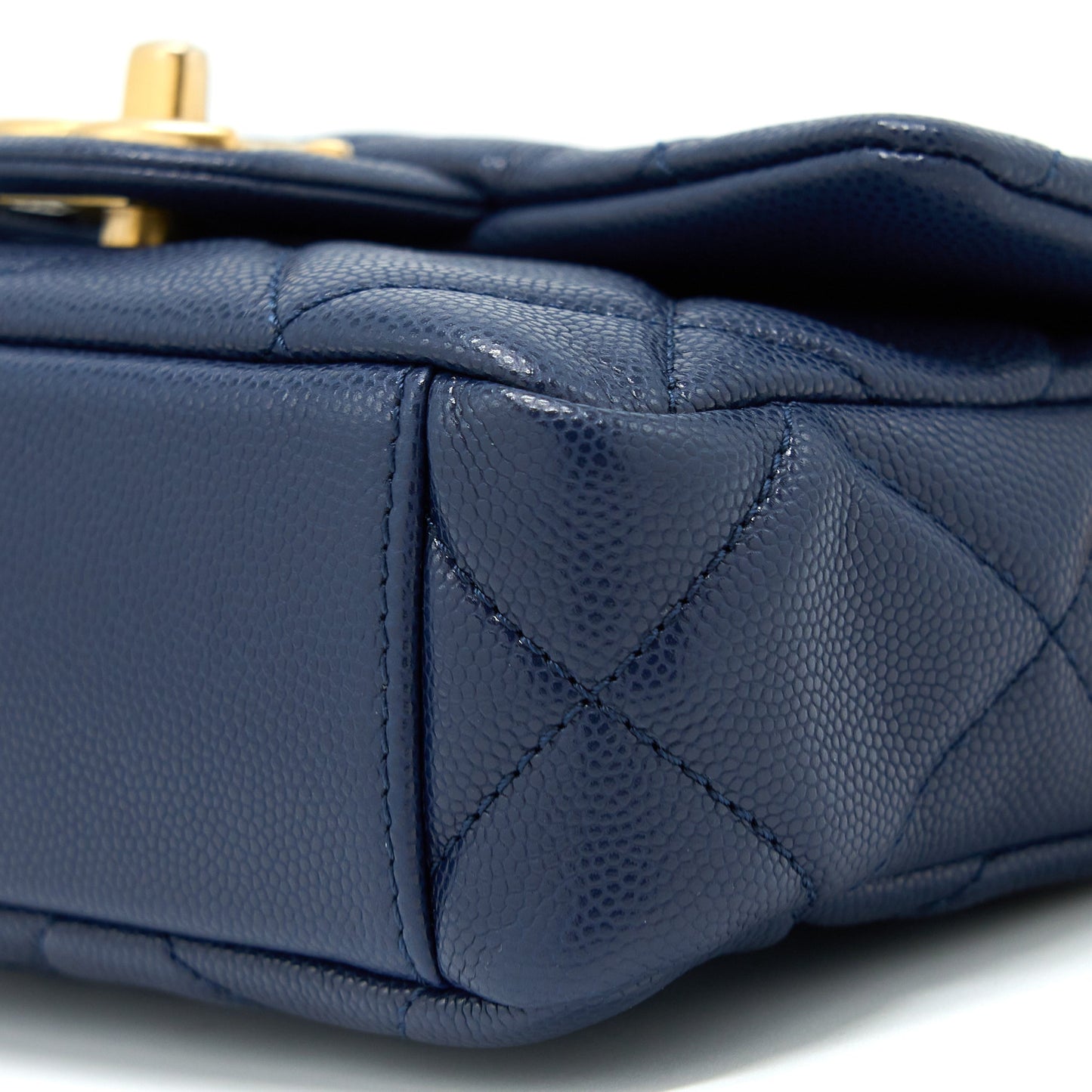 Chanel 22A Small Flap Bag Caviar Navy Brushed  (Microchip)