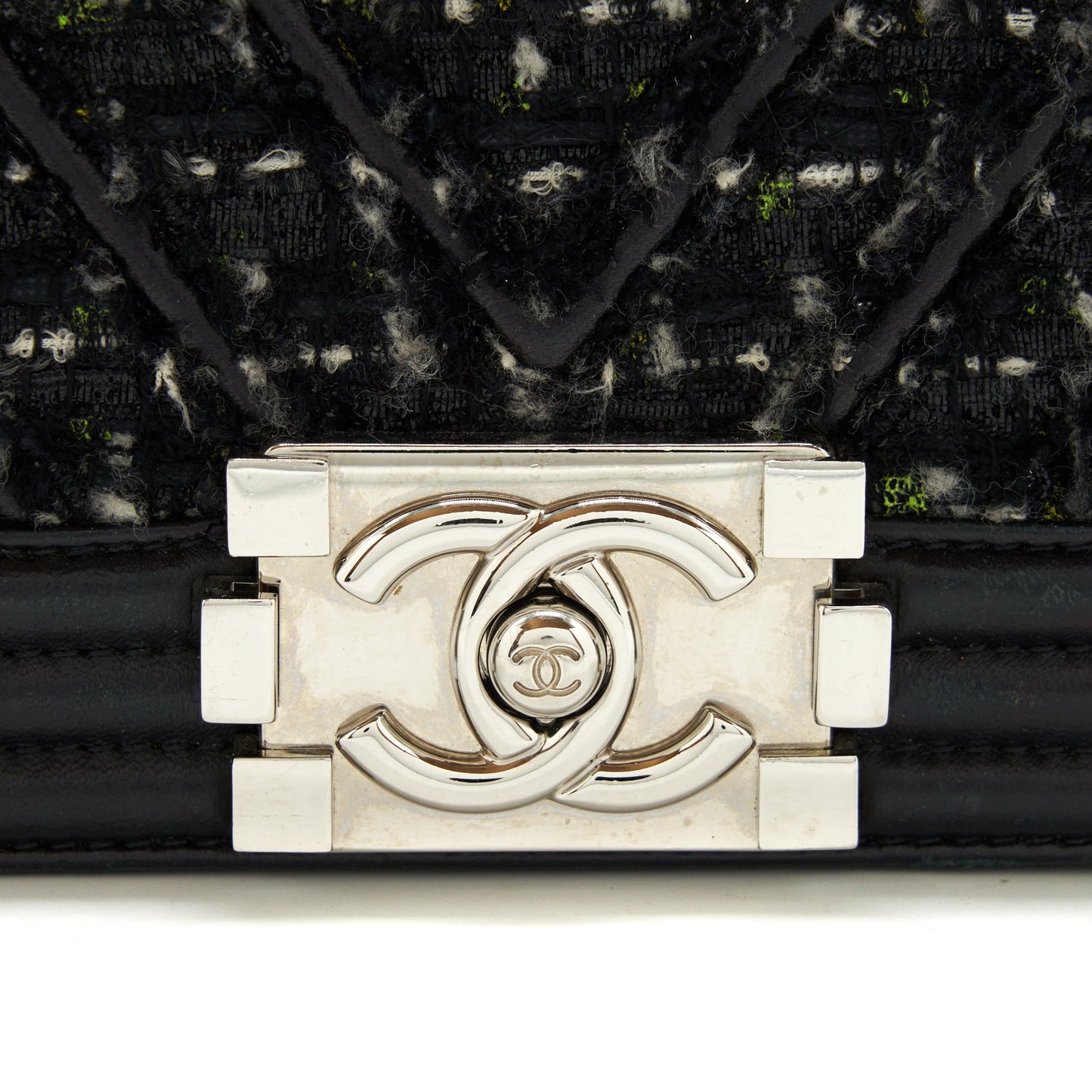 Chanel Boy Medium Tweed/Lambskin Black