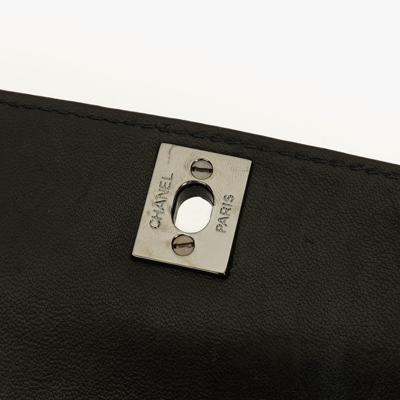 Chanel Small Single Black Quilted Patent Leather Flap Bag