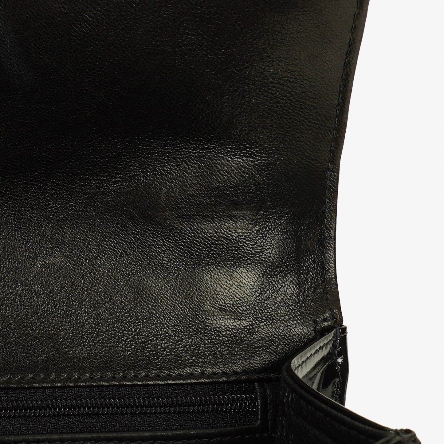 Chanel Small Single Black Quilted Patent Leather Flap Bag