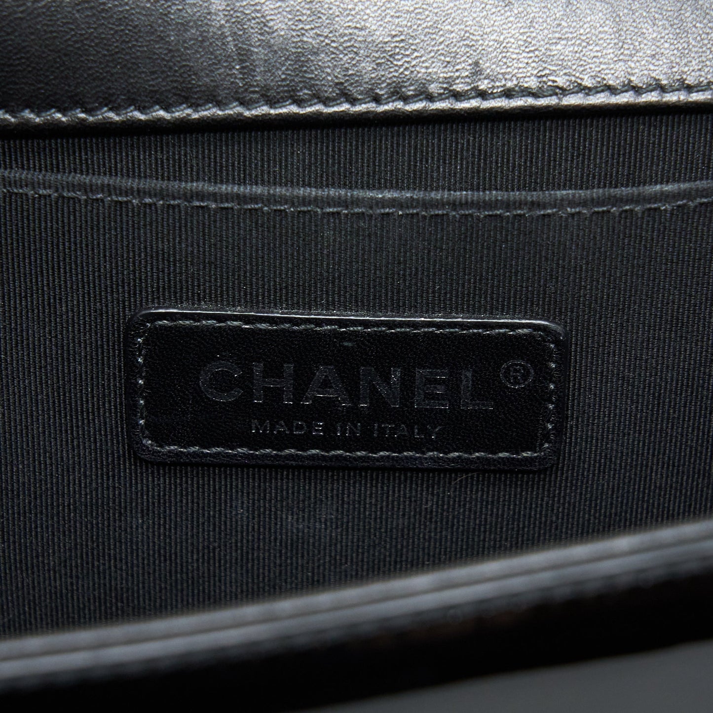 Chanel Medium Boy Bag Chevron Limited Patent Black