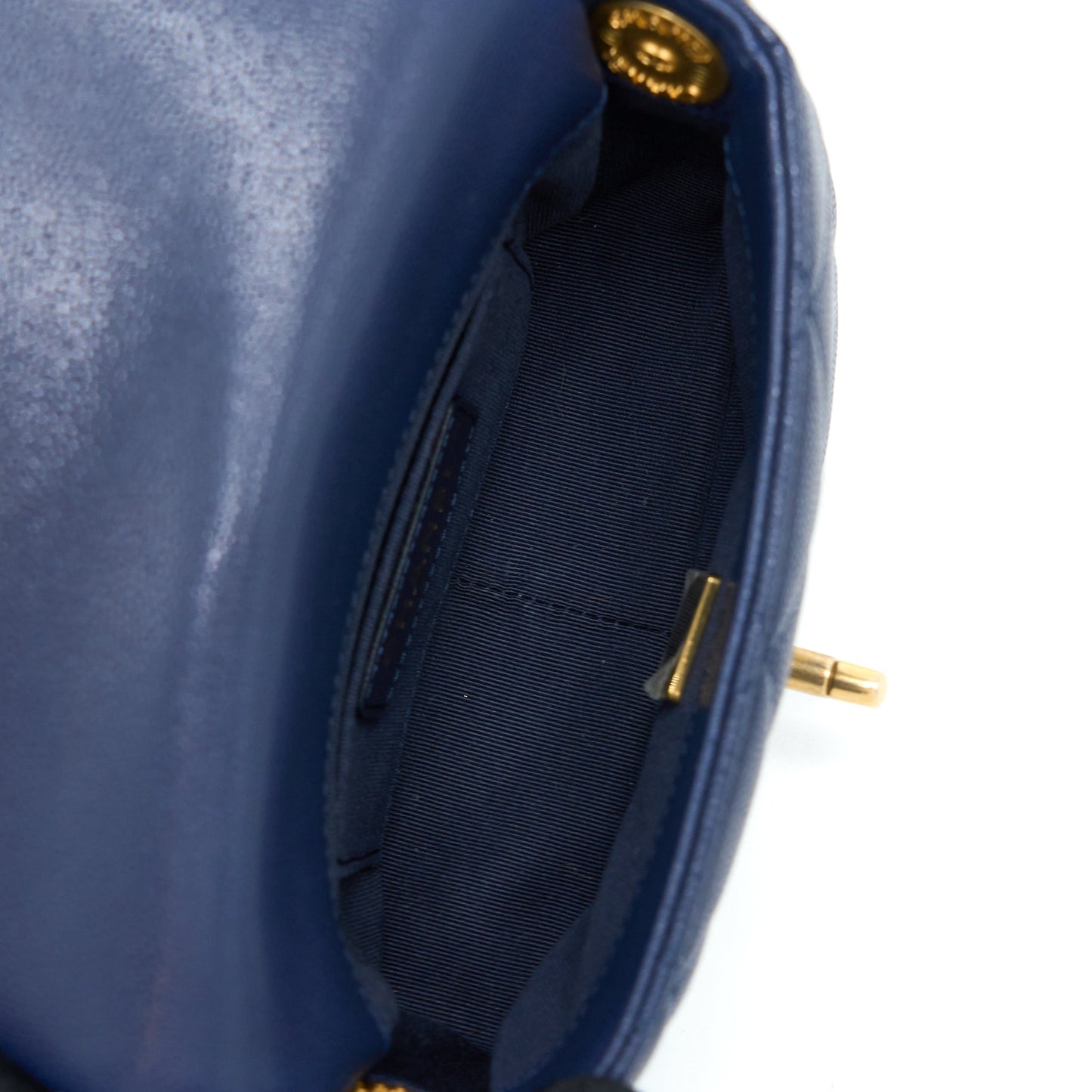Chanel 22A Small Flap Bag Caviar Navy Brushed  (Microchip)