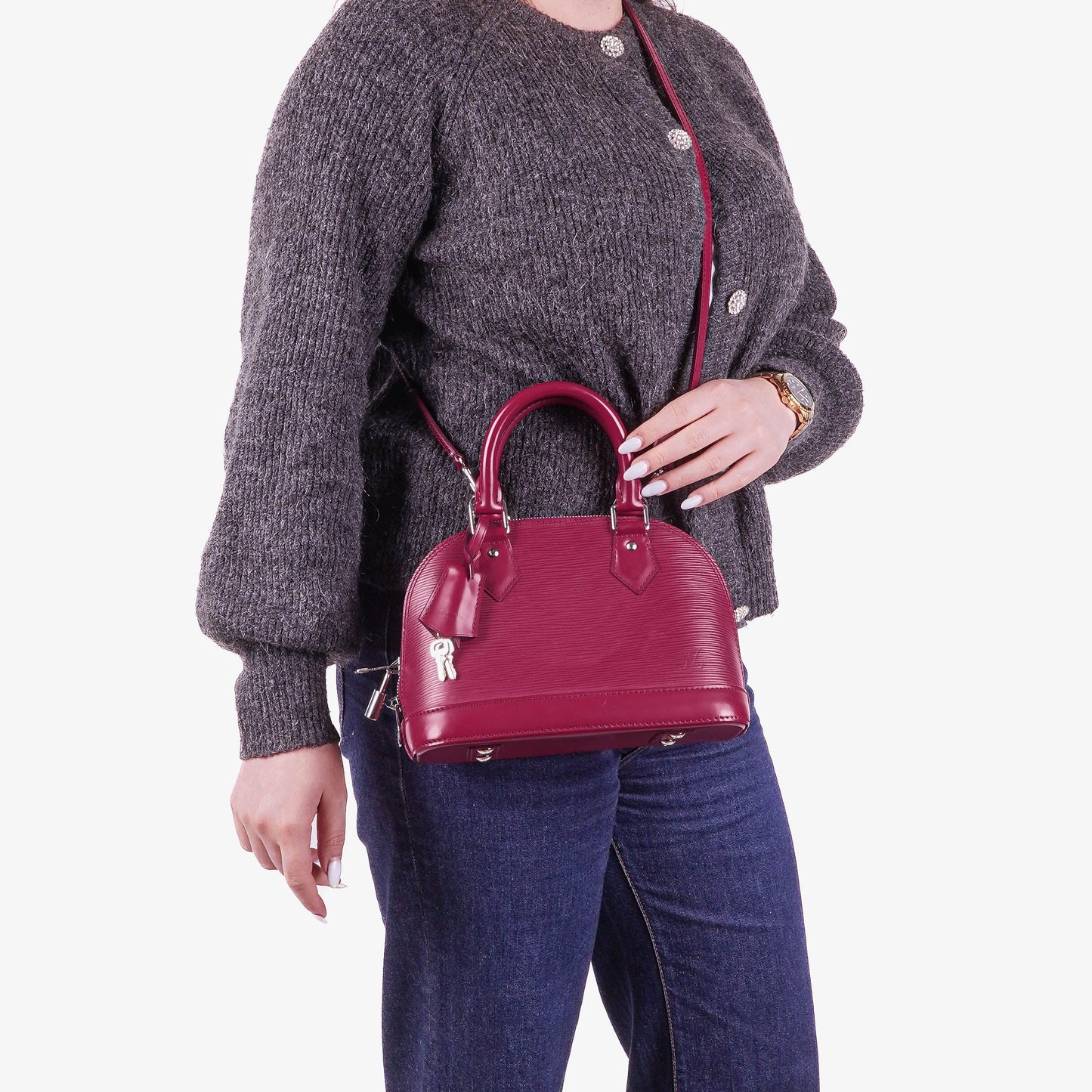 Louis Vuitton Alma BB EPI Fuchsia Leather Handbag
