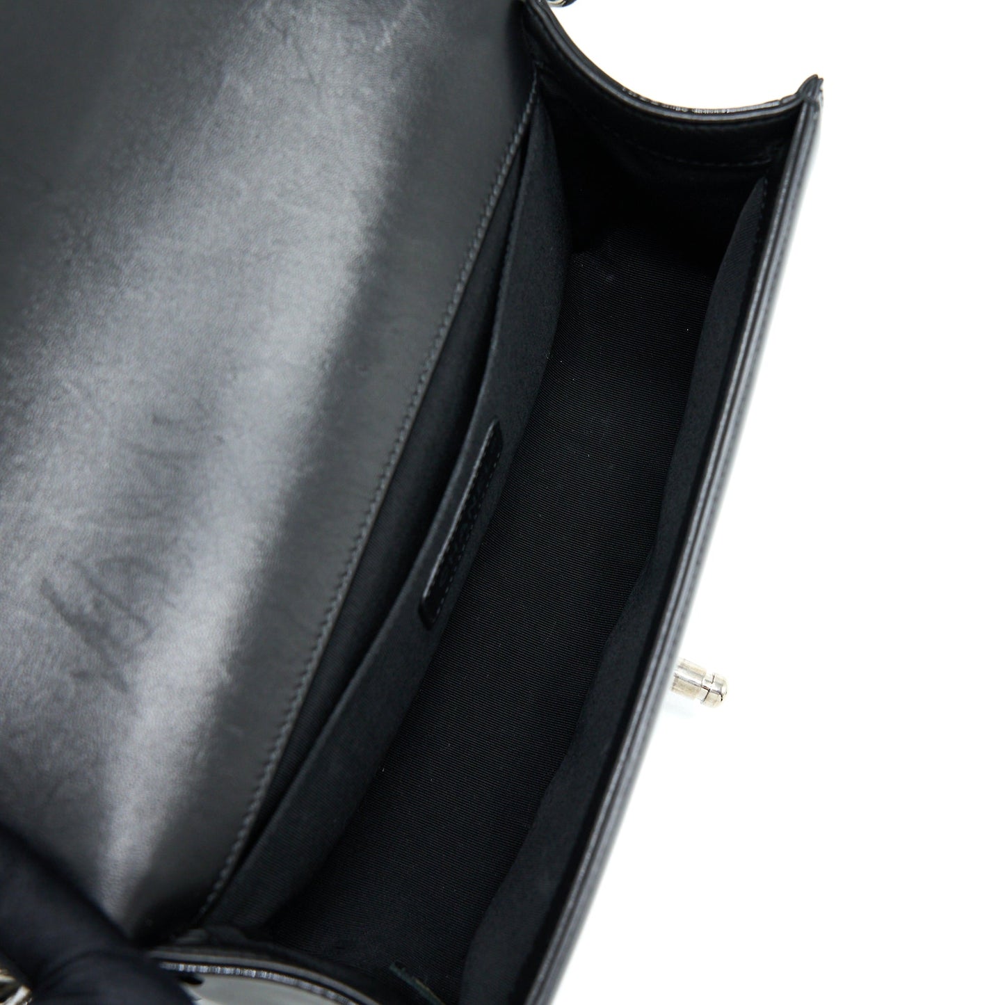 Chanel Medium Boy Bag Chevron Limited Patent Black