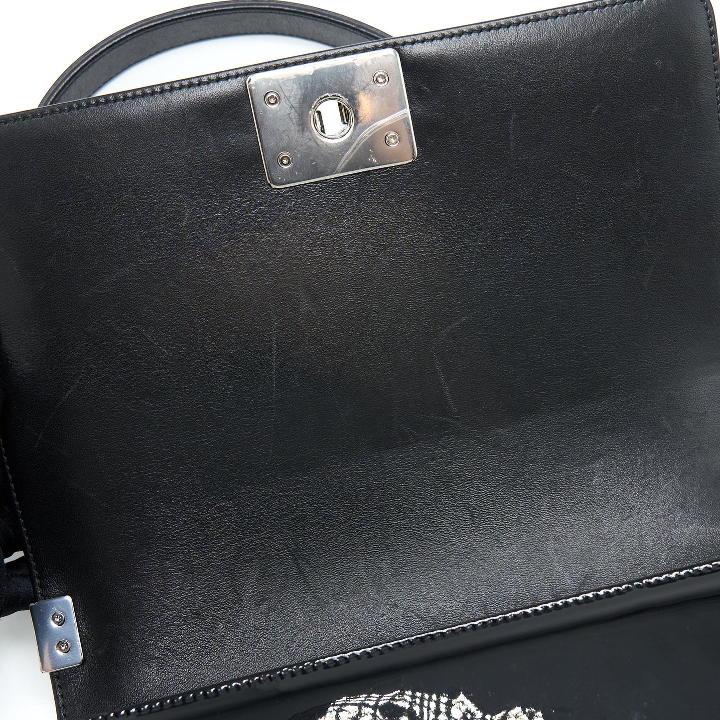 Chanel Medium Boy Bag Chevron Limited Patent Black