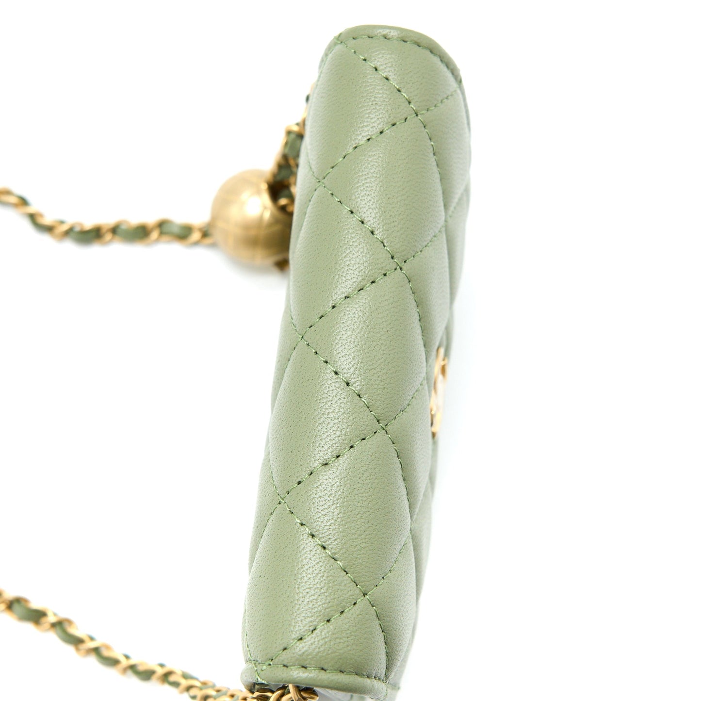 Chanel Pearl Crush Mini Flap Bag Lambskin Green
