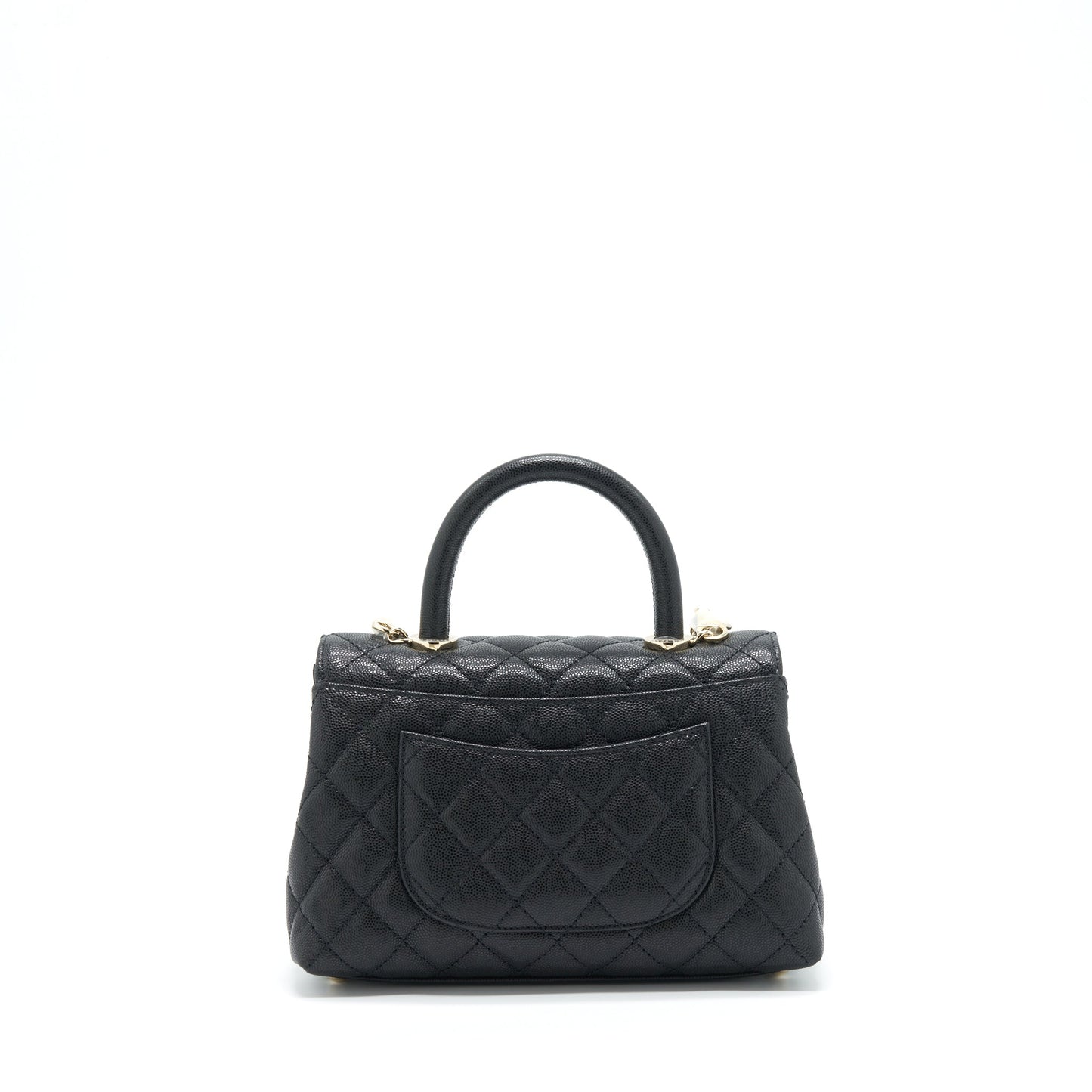 Chanel 22P Small Coco Handle Caviar Black L