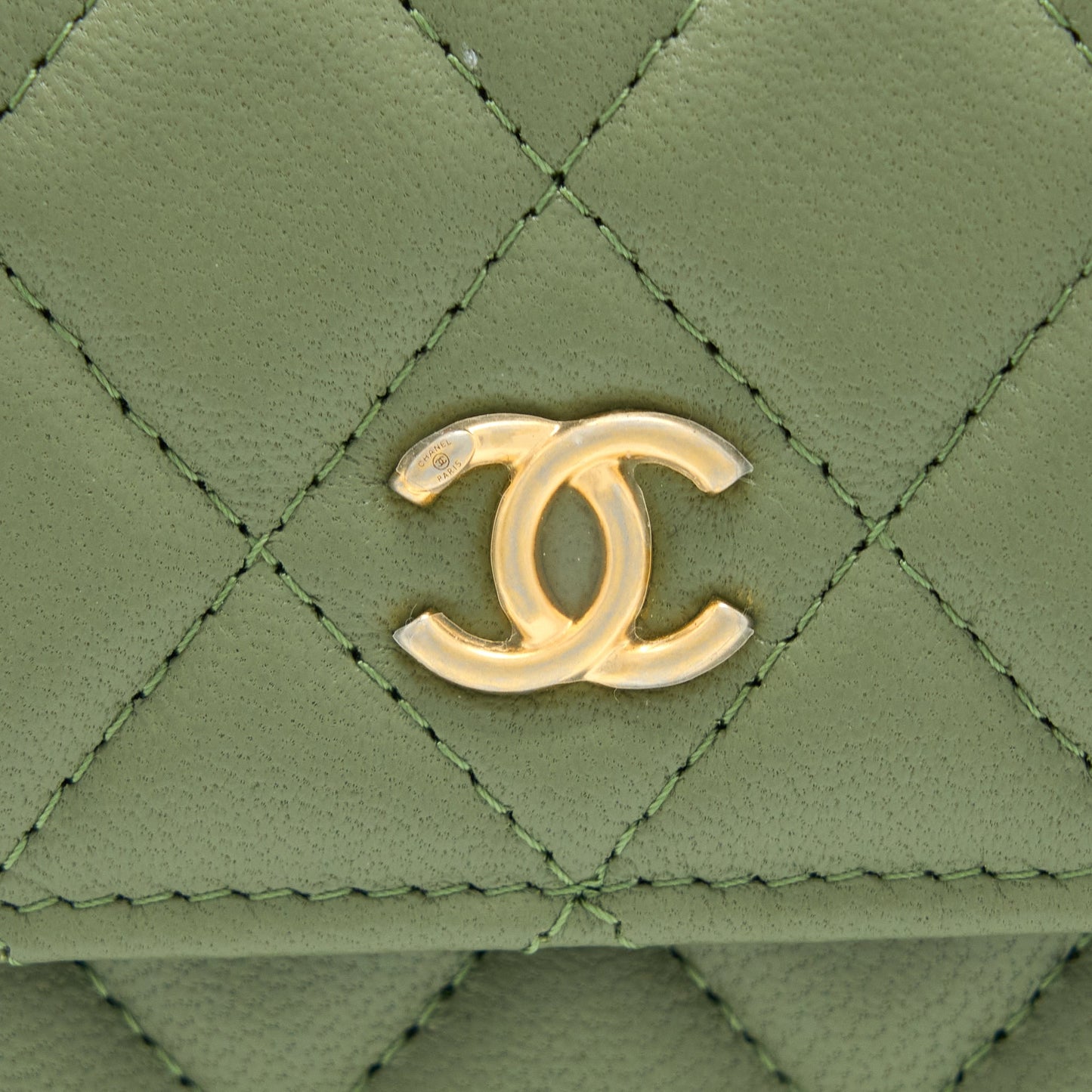 Chanel Pearl Crush Mini Flap Bag Lambskin Green