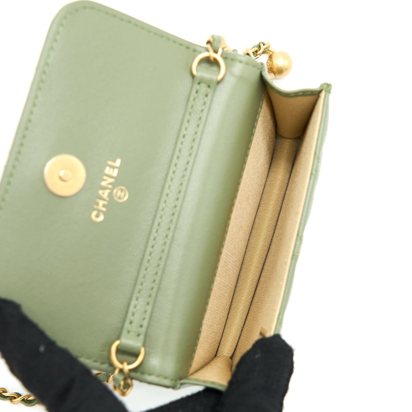 Chanel Pearl Crush Mini Flap Bag Lambskin Green