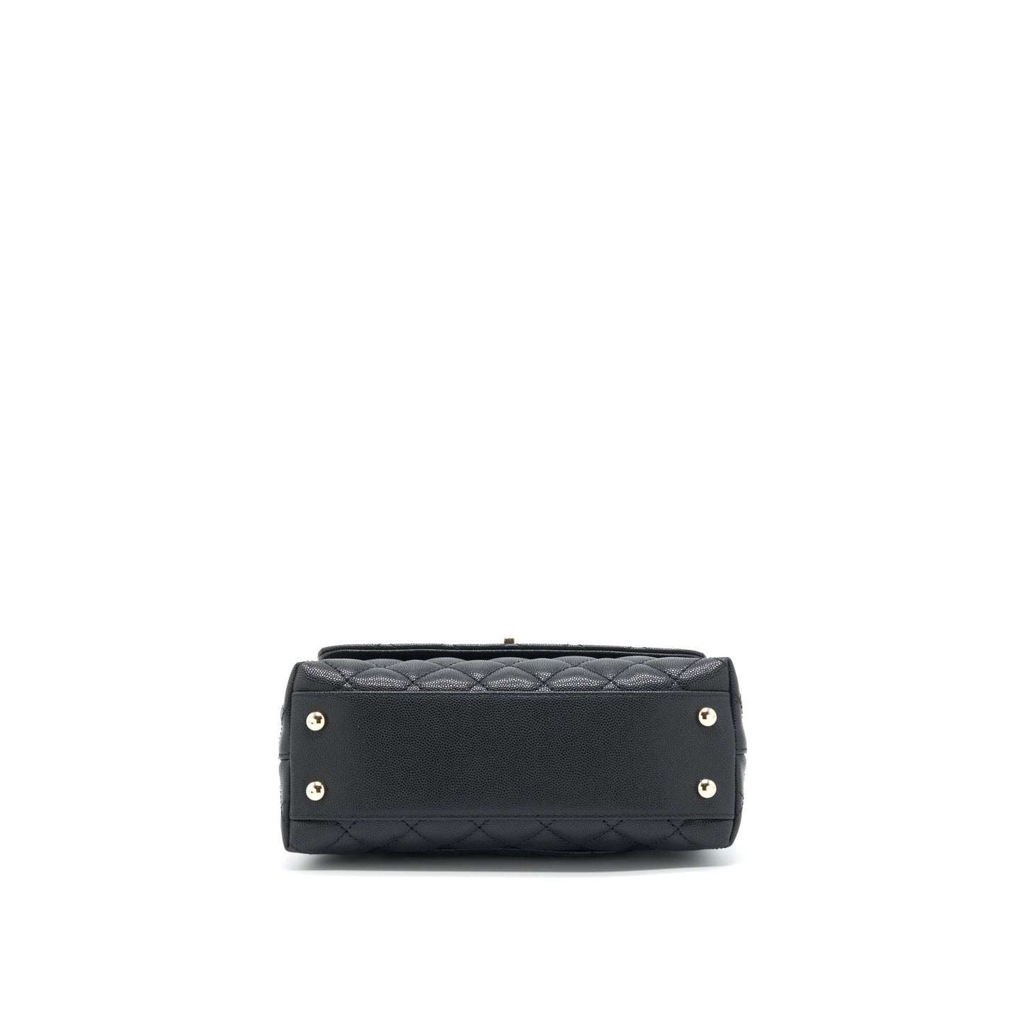 Chanel 22P Small Coco Handle Caviar Black L