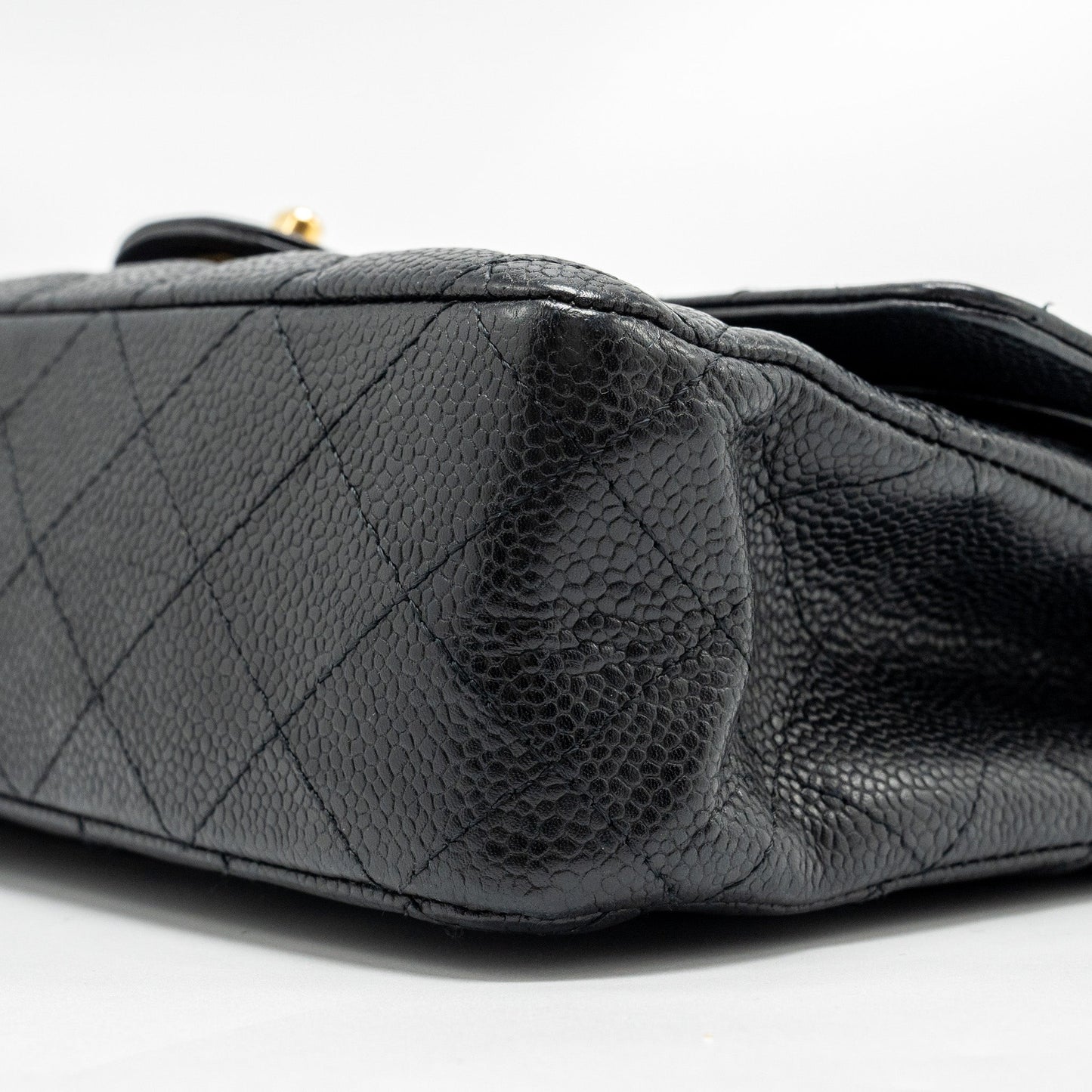 Chanel Medium classic double flap bag caviar Black