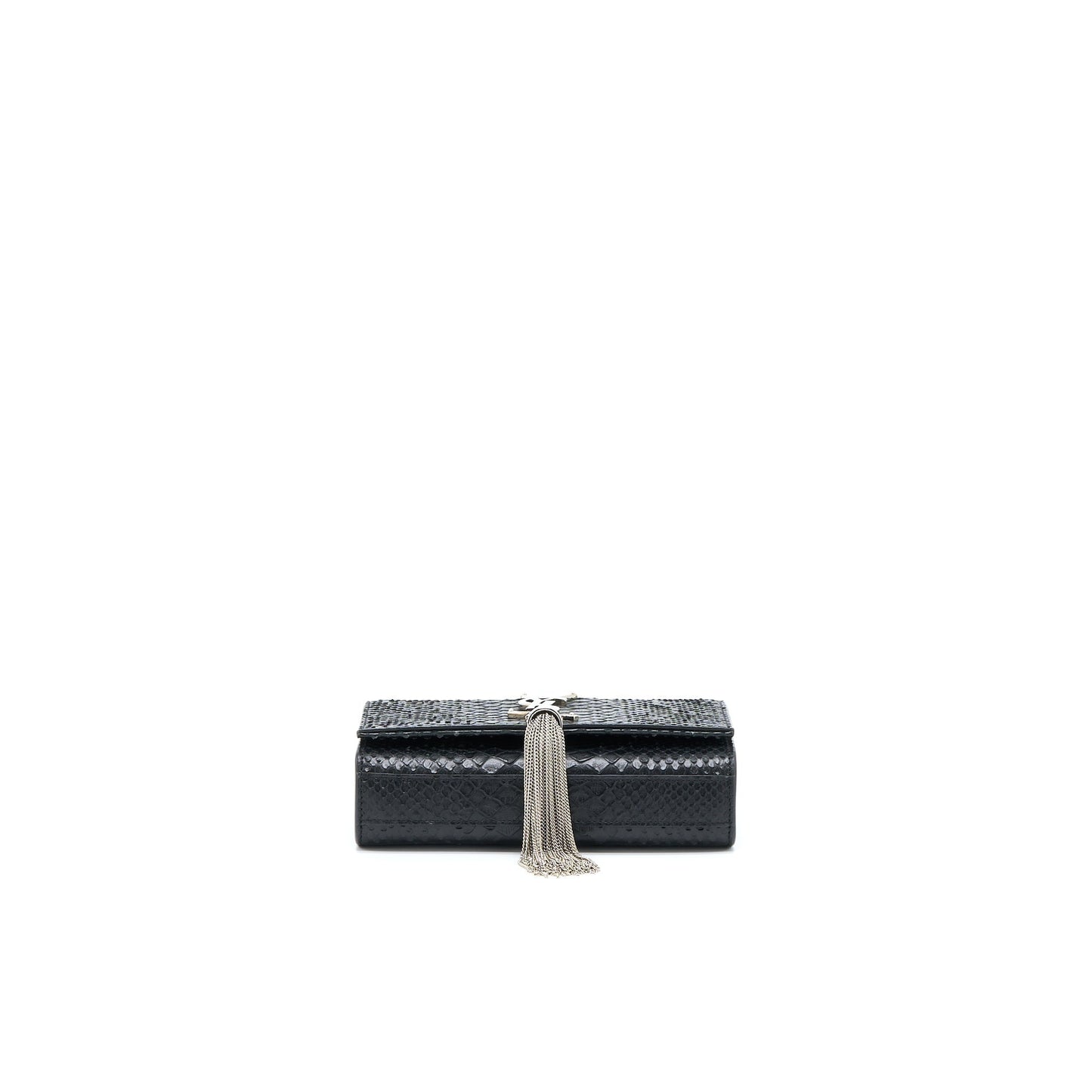 Saint Laurent Small Kate Python Embossed Calfskin Black
