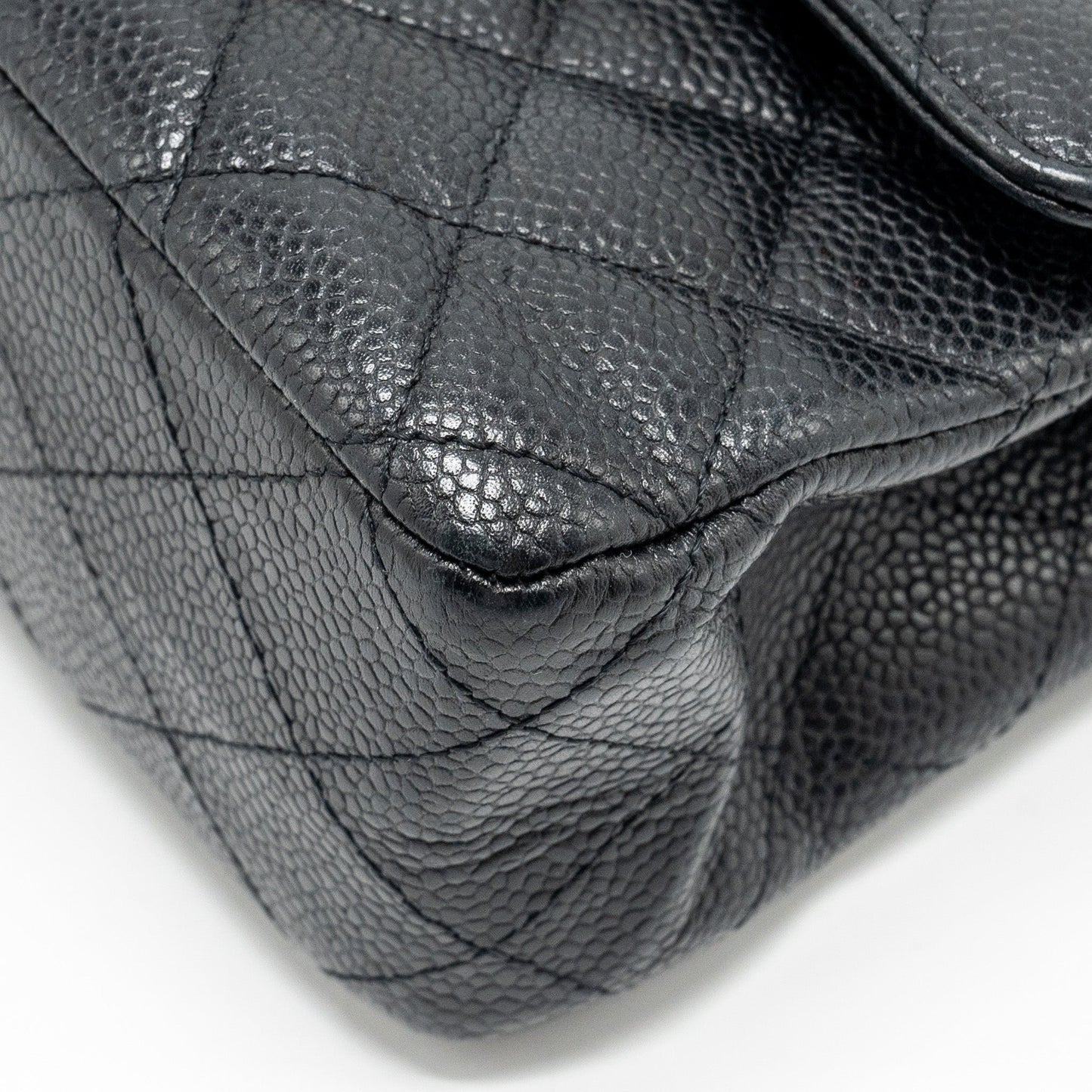 Chanel Medium classic double flap bag caviar Black