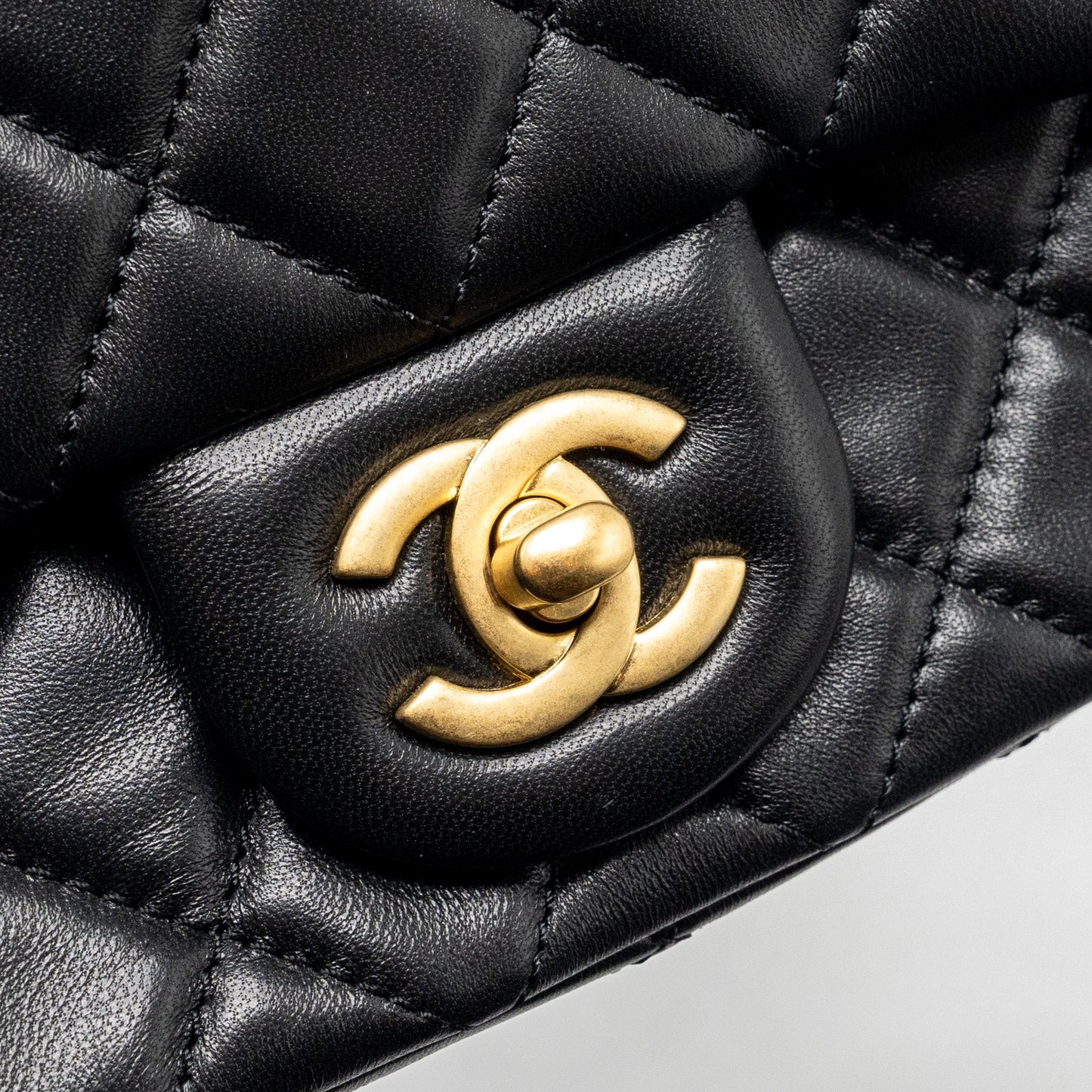 Chanel Pearl Crush Mini Square Lambskin Black  (Microchip)