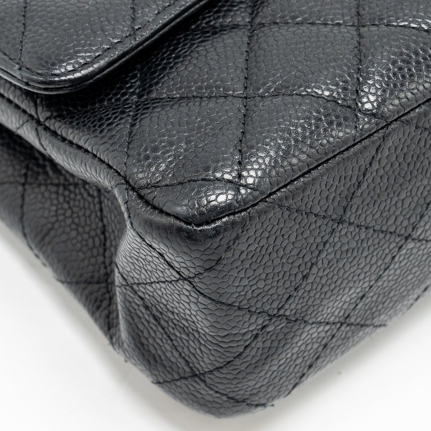 Chanel Medium classic double flap bag caviar Black
