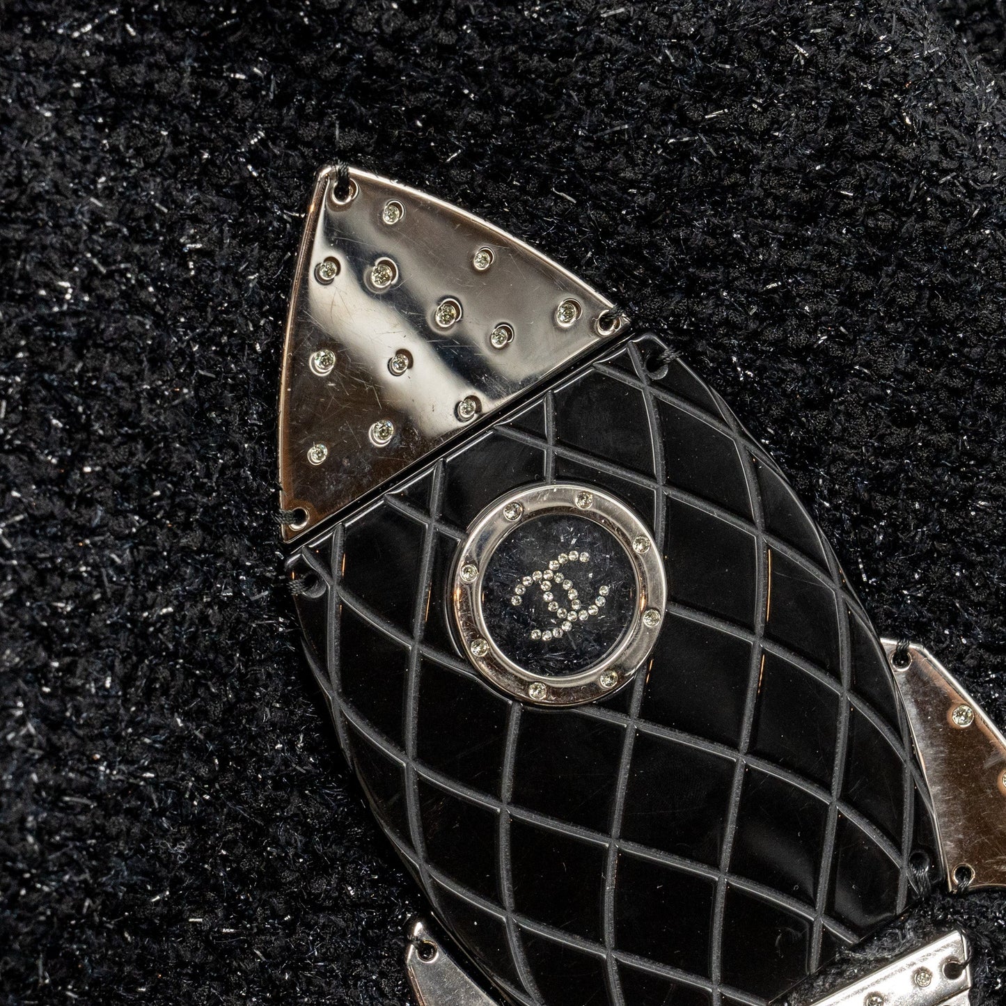 Chanel rocket tote bag tweed black