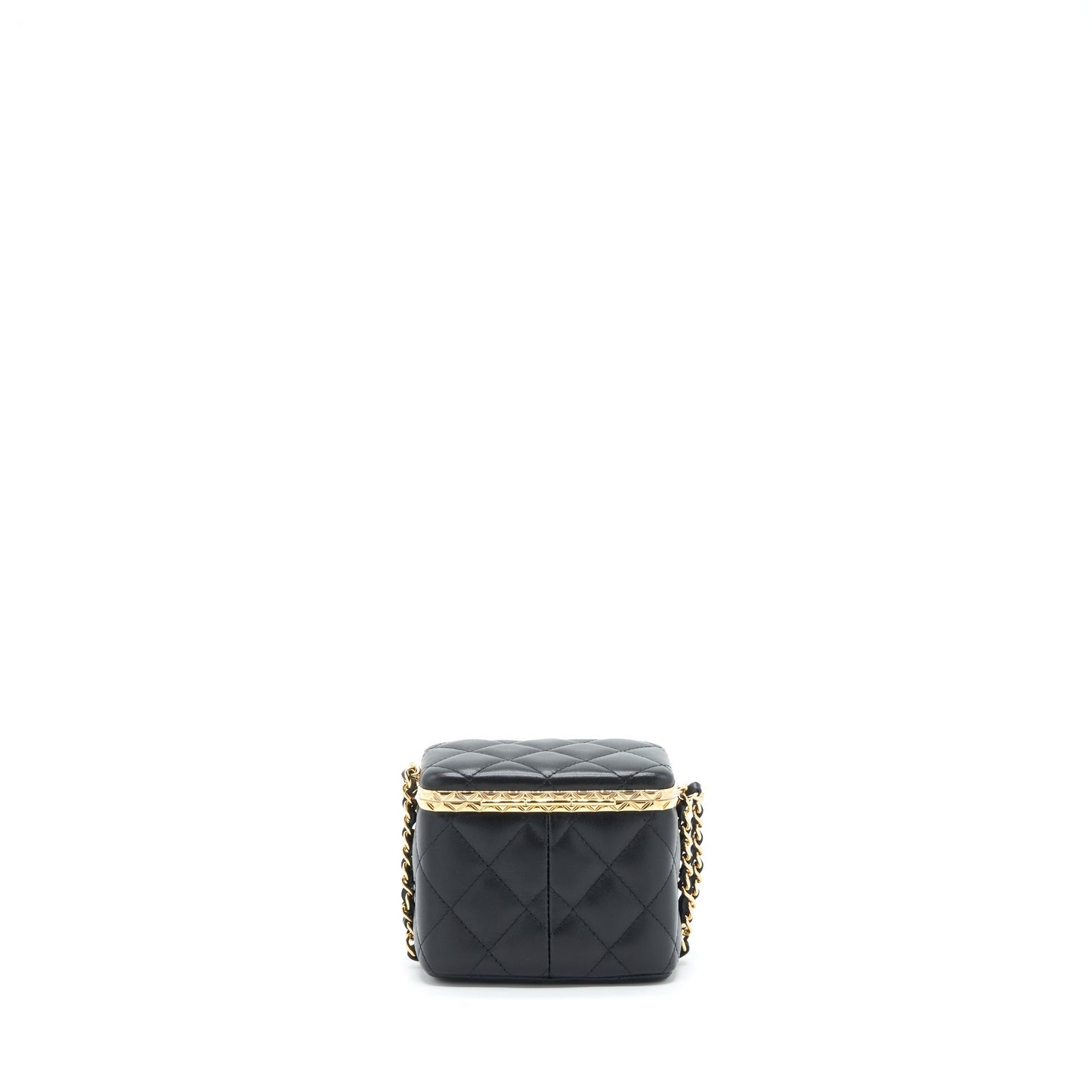 Chanel 22S Small Clic Flap Vanity With Chain Lambskin Black L