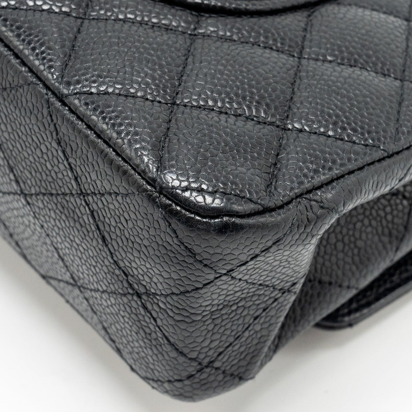 Chanel Medium classic double flap bag caviar Black