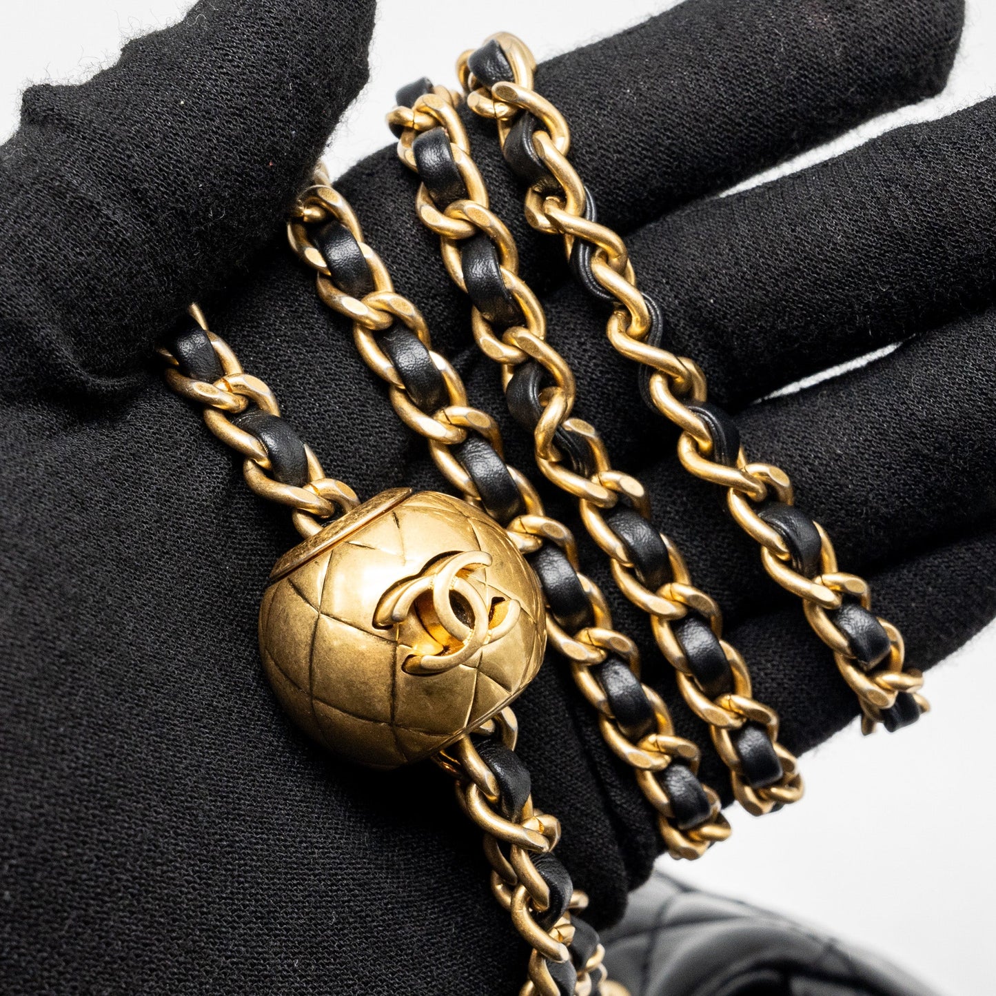 Chanel Pearl Crush Mini Square Lambskin Black  (Microchip)