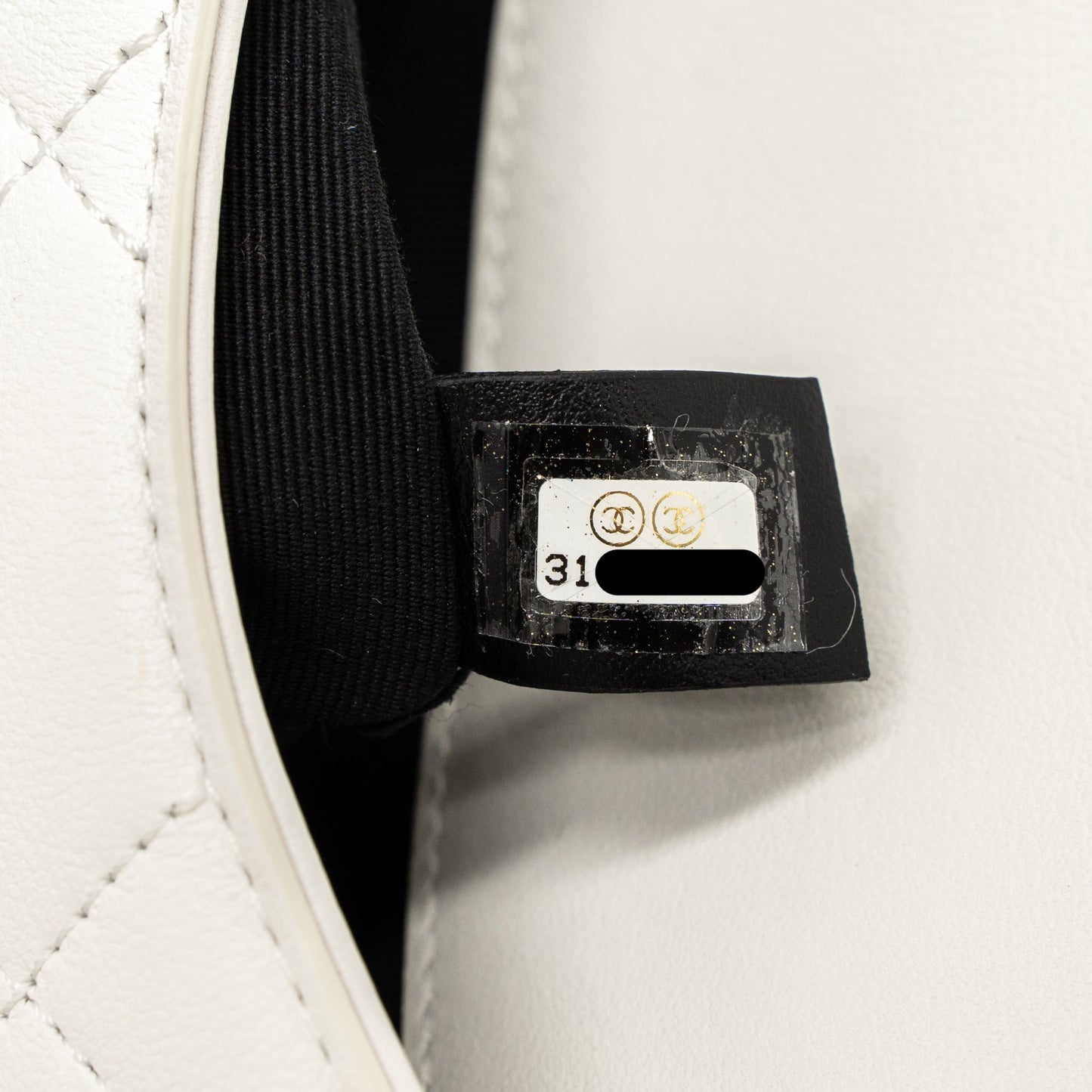 Chanel Crossbody Square Flap Bag Lambskin White Brushed