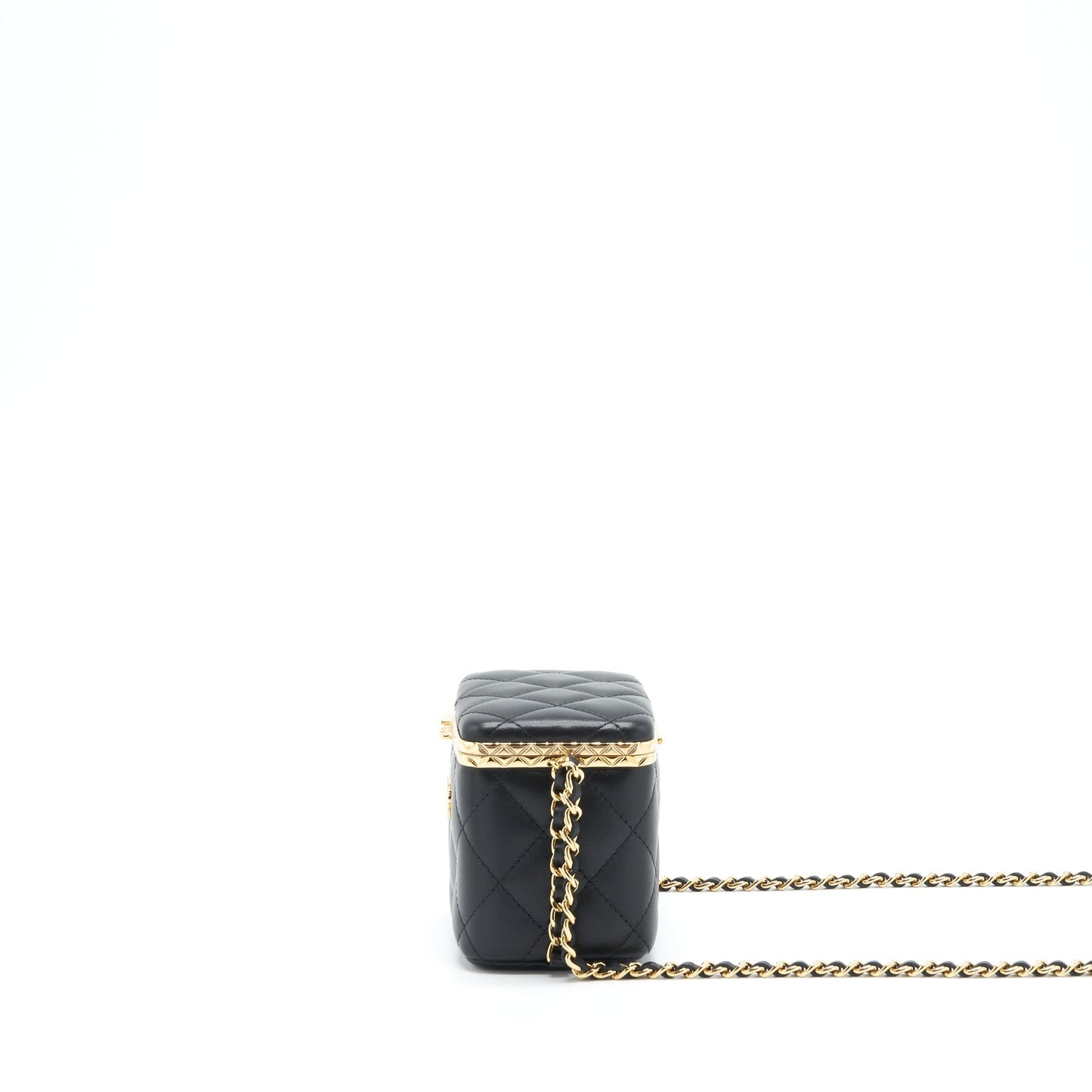 Chanel 22S Small Clic Flap Vanity With Chain Lambskin Black L