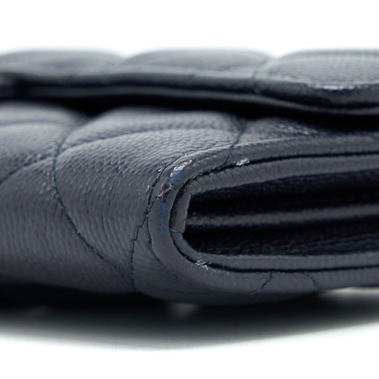 Chanel Classic Flap Long Wallet Caviar Dark Blue L