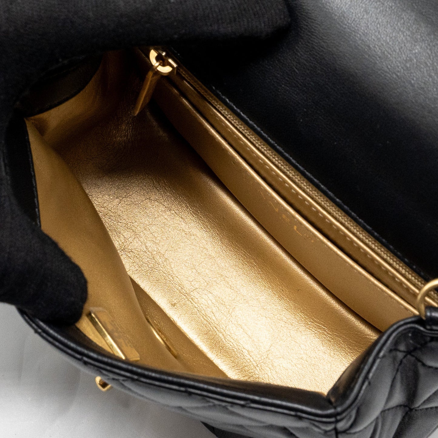 Chanel Pearl Crush Mini Square Lambskin Black  (Microchip)