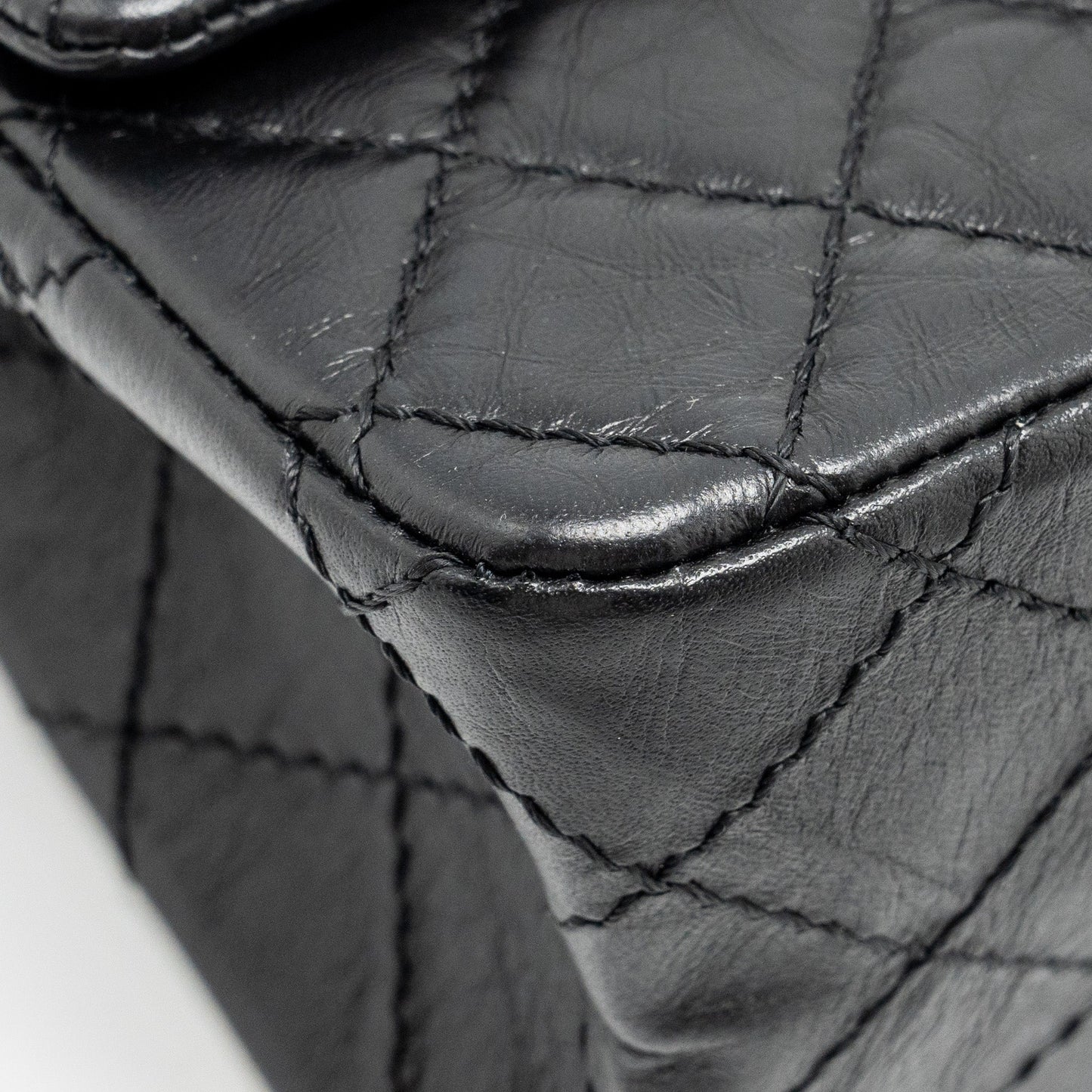 Chanel mini 2.55 reissue flap bag aged calfskin black