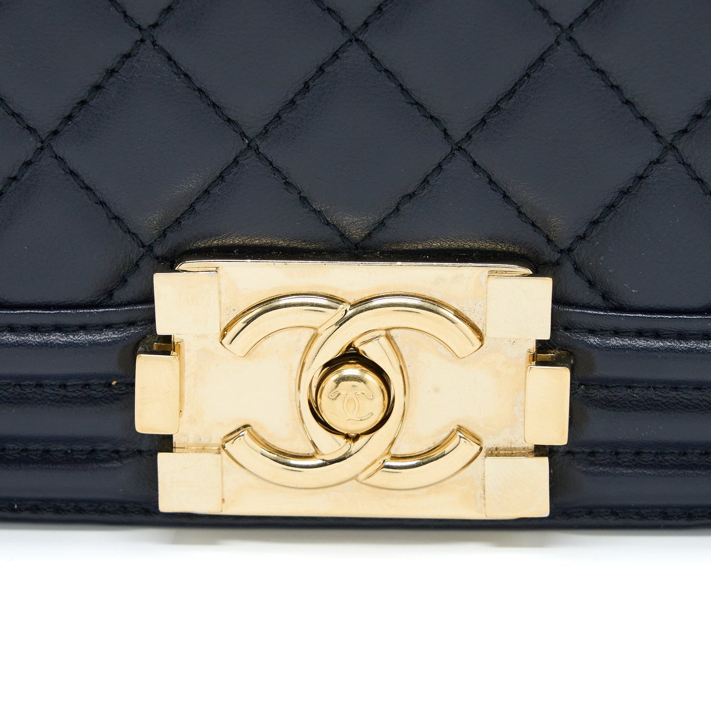 Chanel Medium Boy Bag Calfskin Navy L