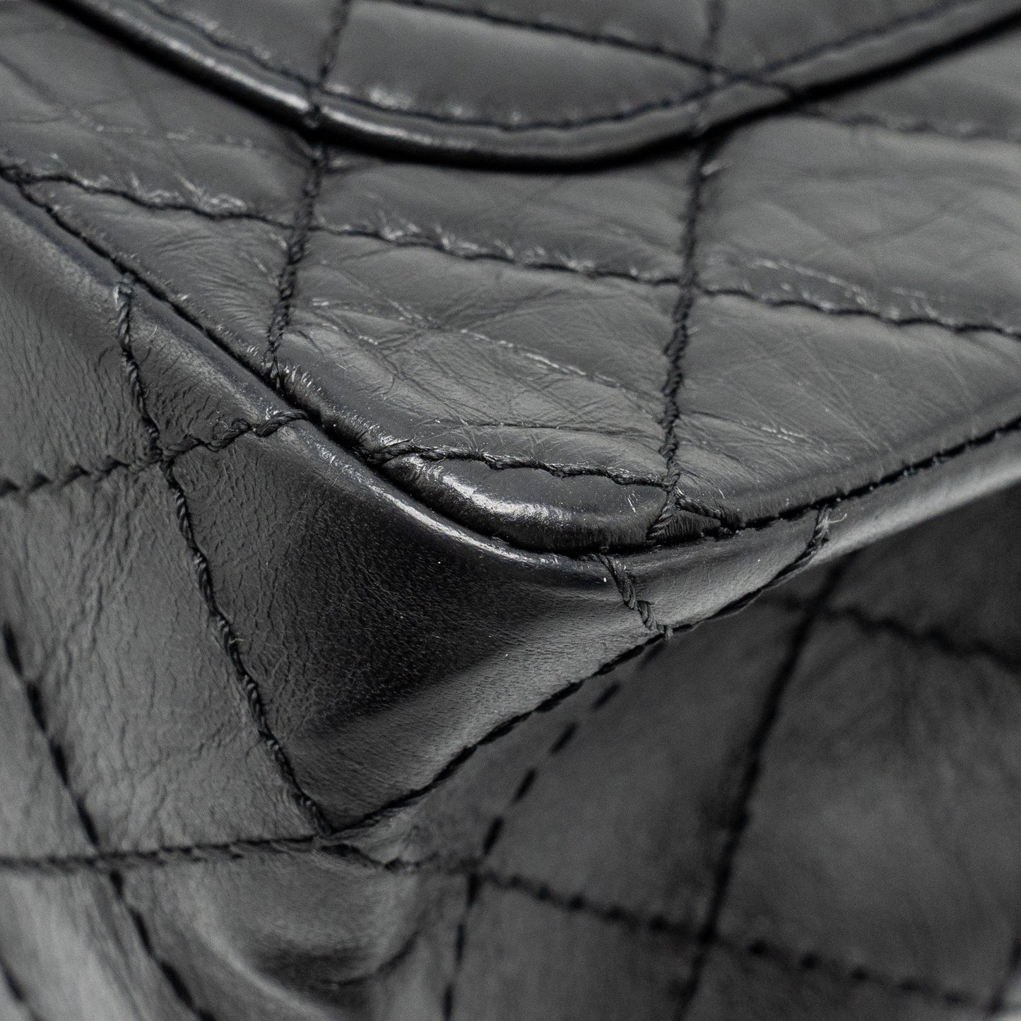 Chanel mini 2.55 reissue flap bag aged calfskin black