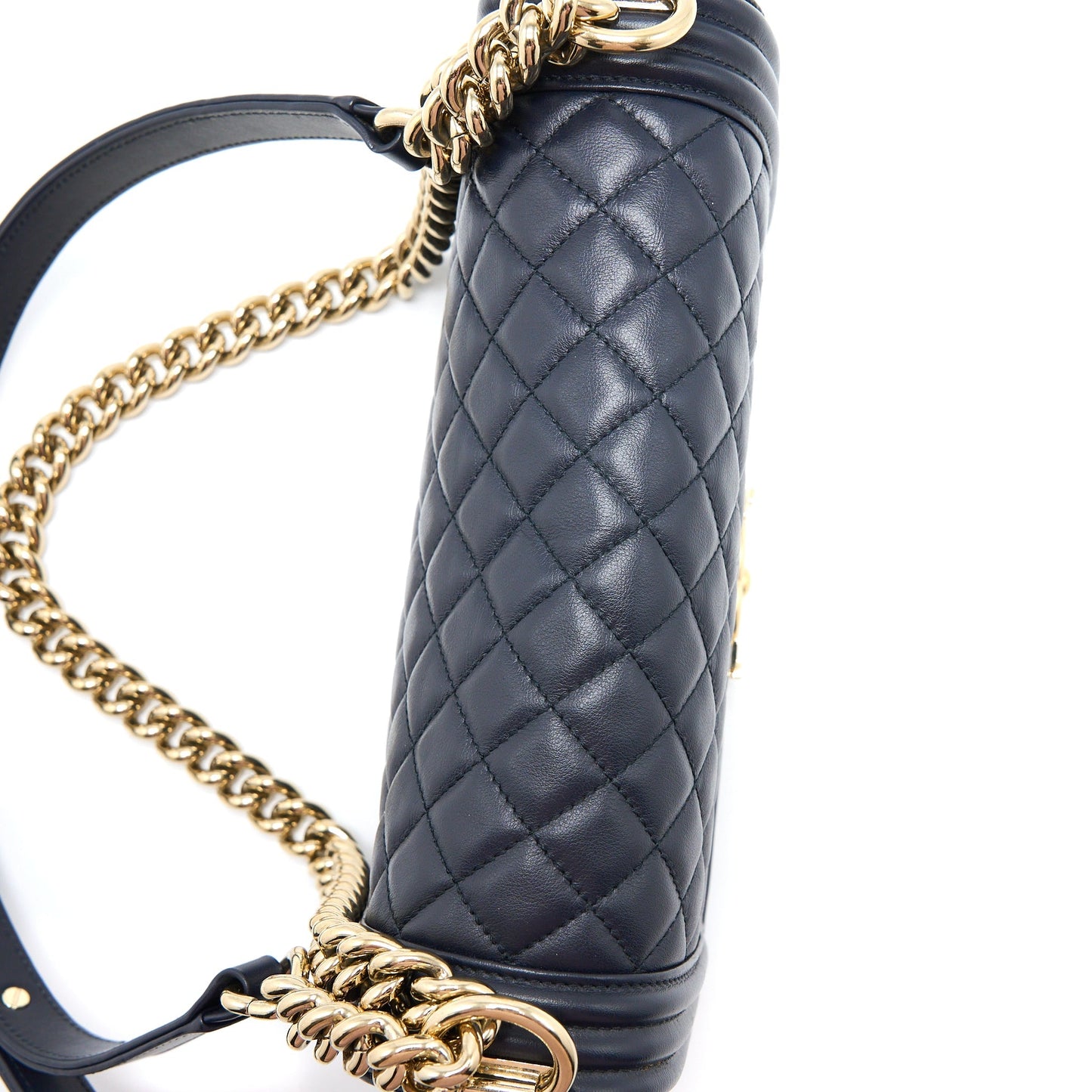 Chanel Medium Boy Bag Calfskin Navy L