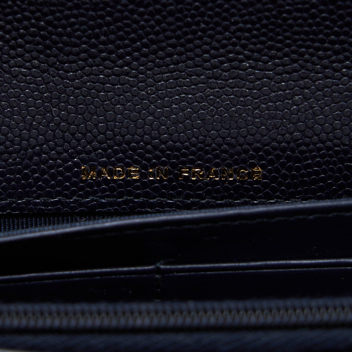 Chanel Classic Flap Long Wallet Caviar Dark Blue L