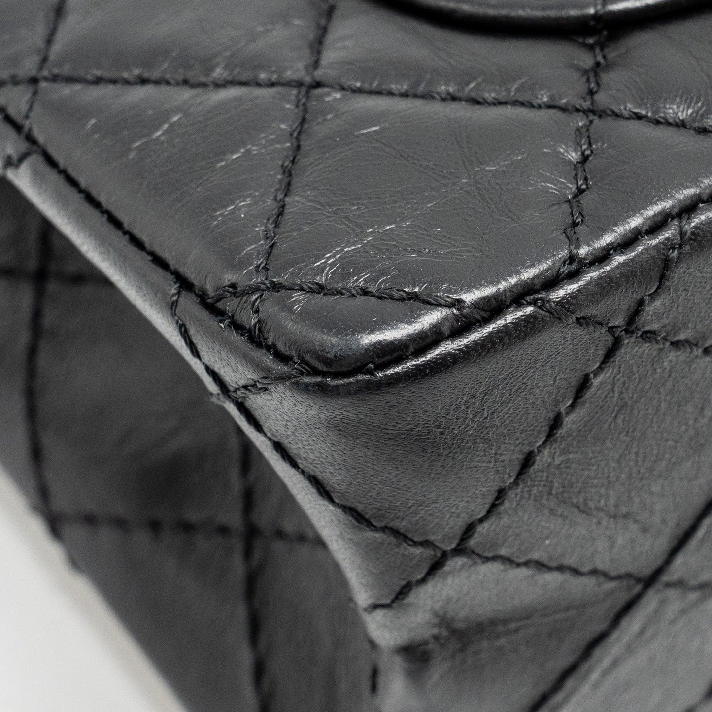 Chanel mini 2.55 reissue flap bag aged calfskin black