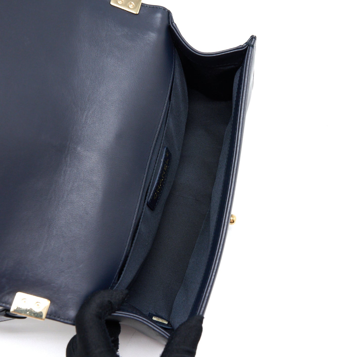 Chanel Medium Boy Bag Calfskin Navy L