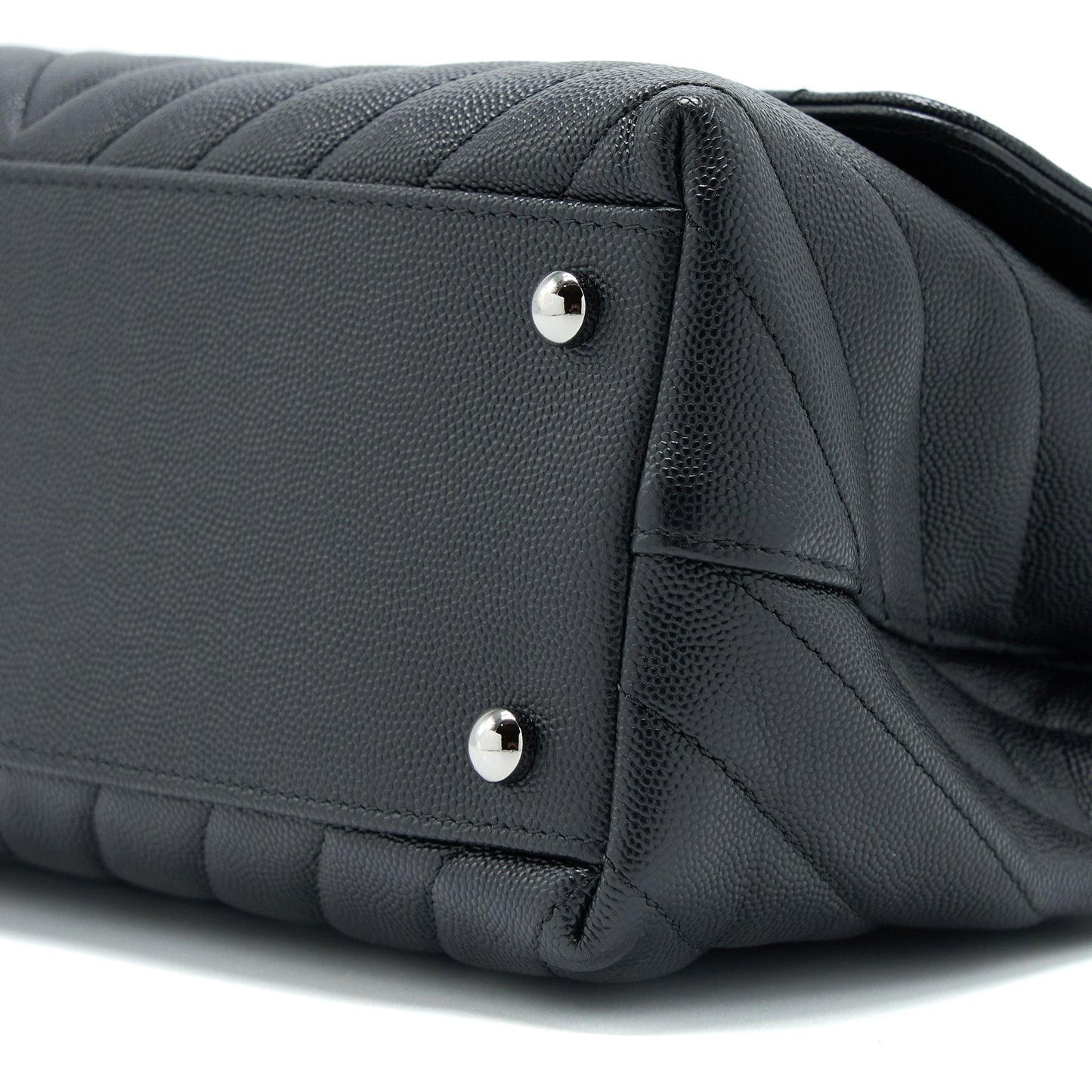Chanel Medium Coco Handle Chevron Caviar Black