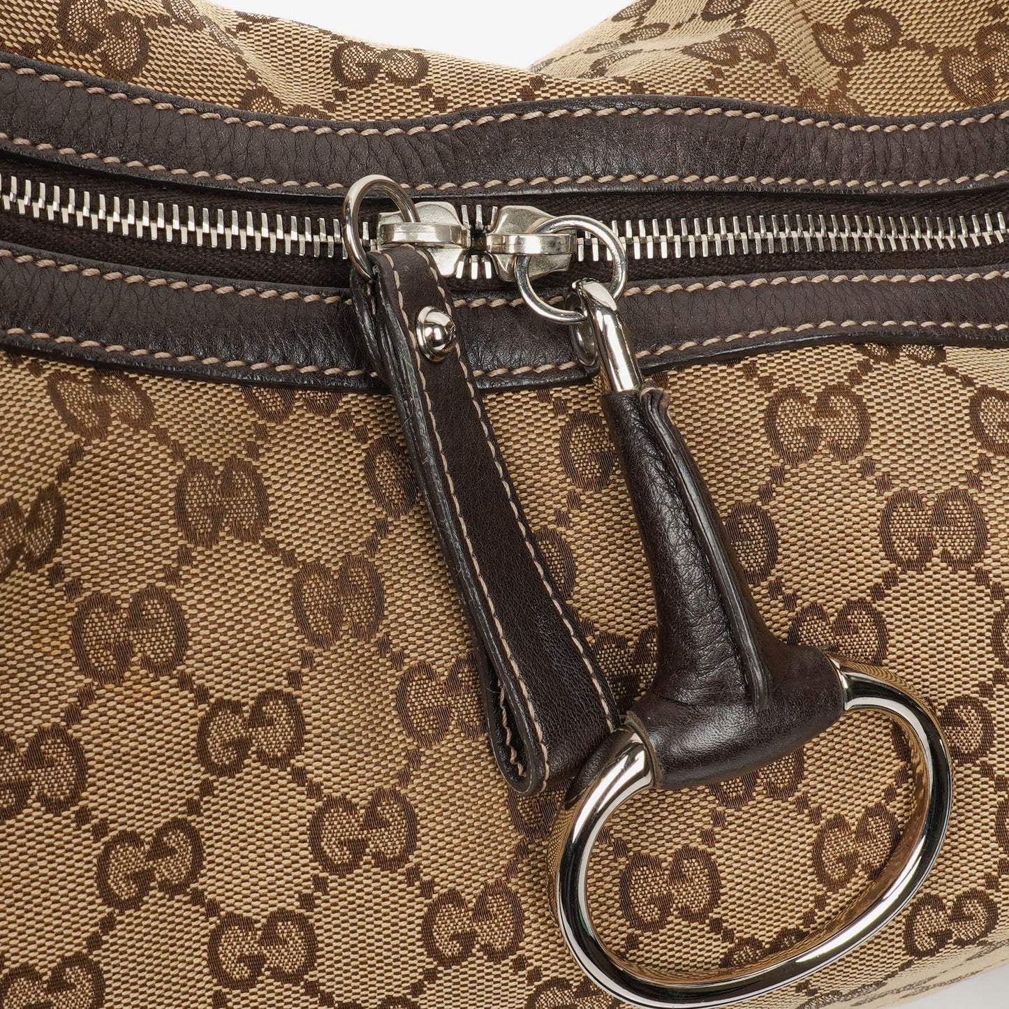 Gucci Monogram Canvas Icon Bit Hobo Bag