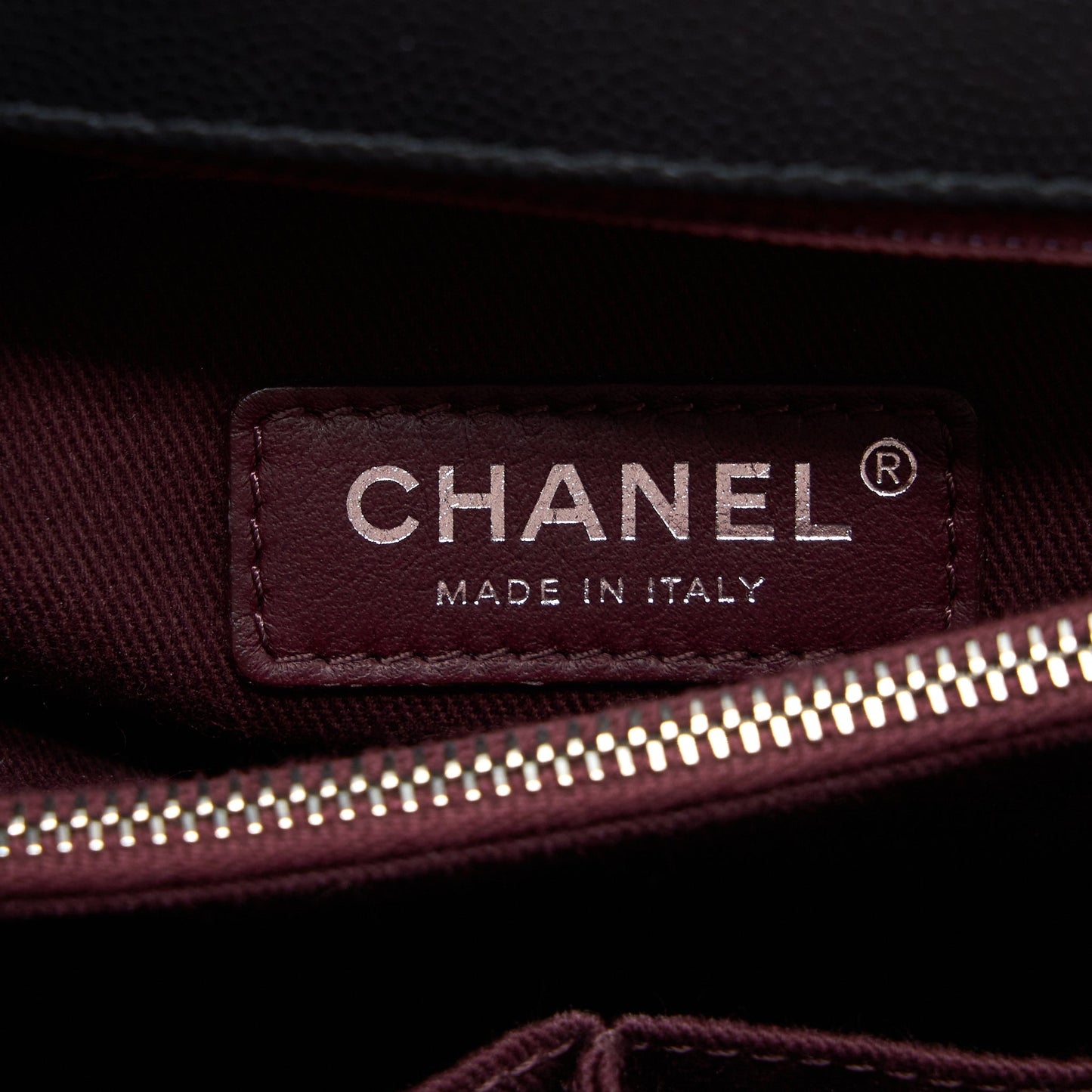 Chanel Medium Coco Handle Chevron Caviar Black