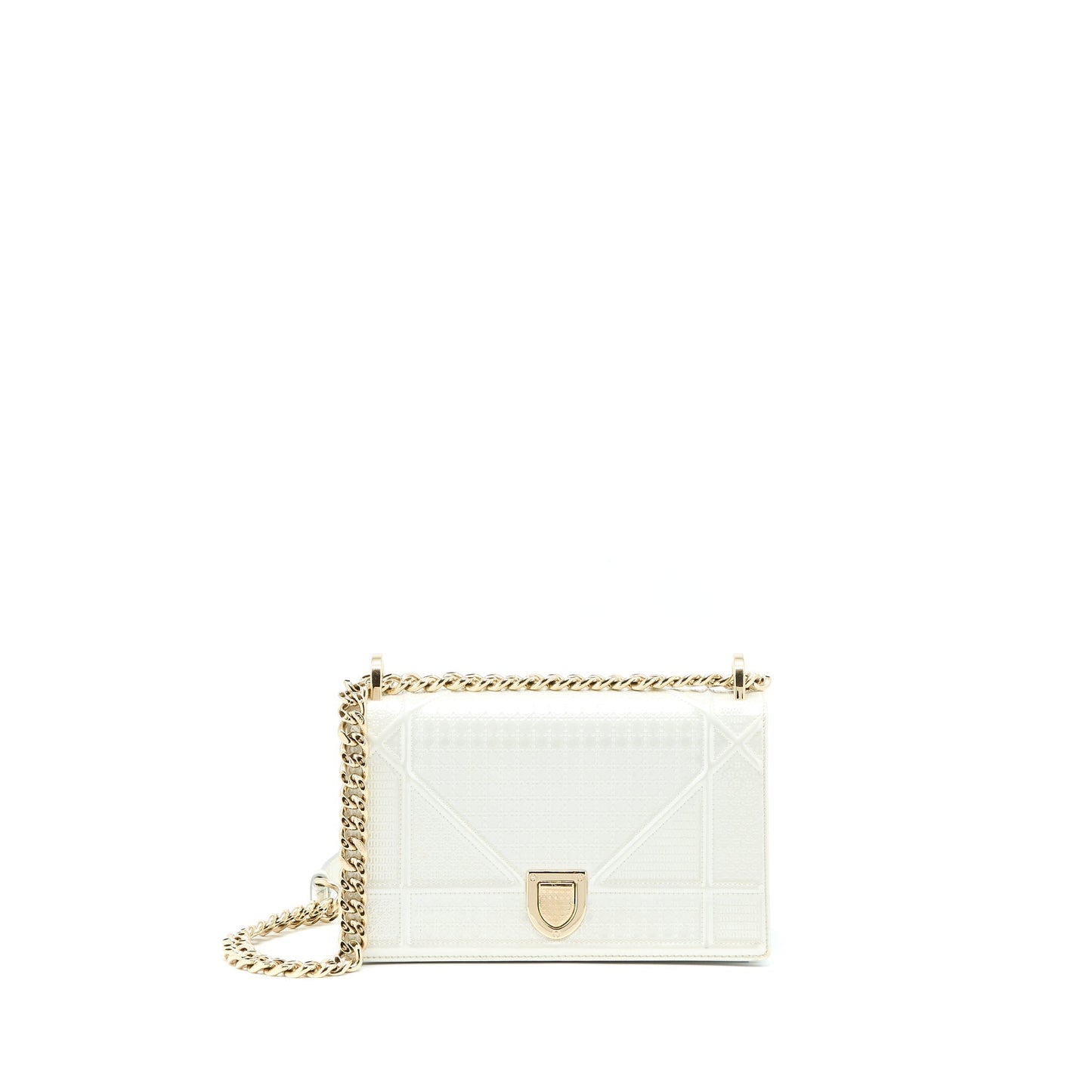 Dior Small Diorma Metallic White