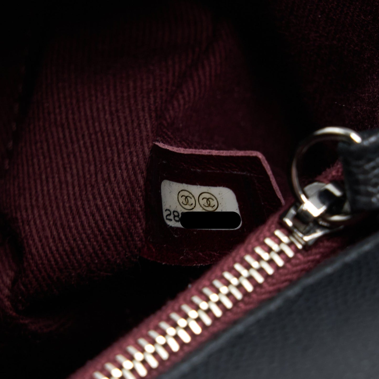 Chanel Medium Coco Handle Chevron Caviar Black